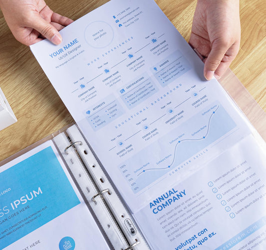 100 A4 clear plastic sleeves, stable and transparent, embossed, 160 microns. A4 document sleeves for storing papers, photos, and documents.