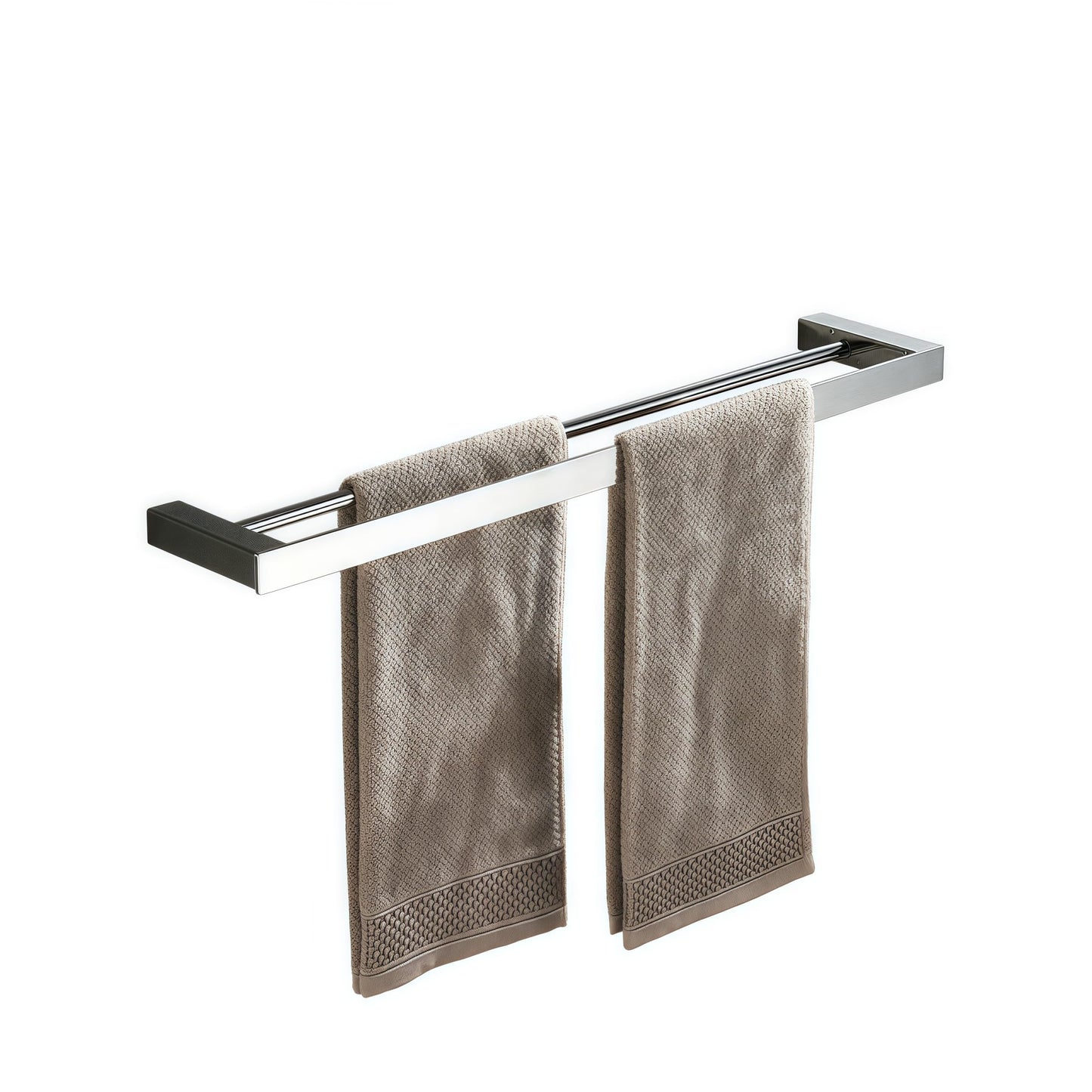 Bathroom toilet double 40cm towel bar wall mounted, stainless steel - polished stainless steel, BA8502C-40