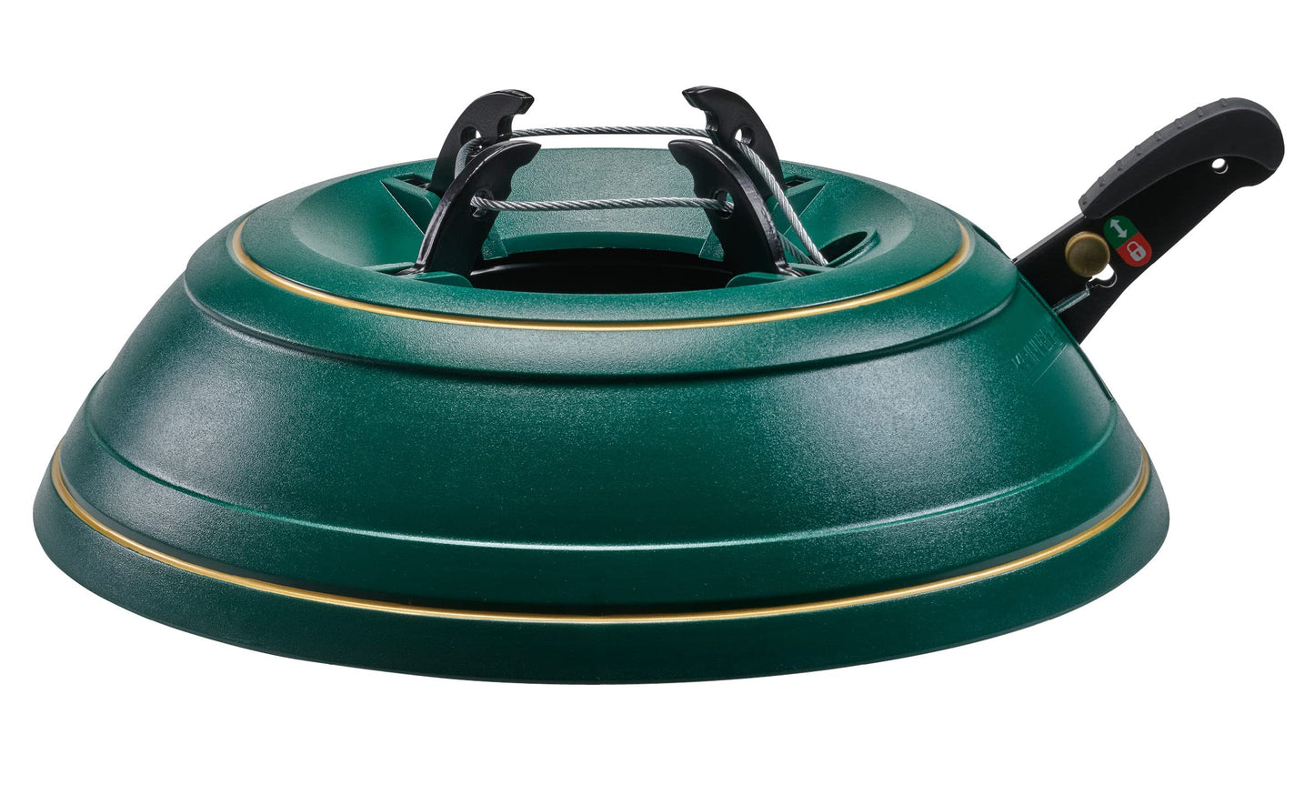 KRINNER® Christmas tree stand Vario Classic Green incl. foot pedal and single cable technology Water fillable for tree heights up to 2.6m 94001
