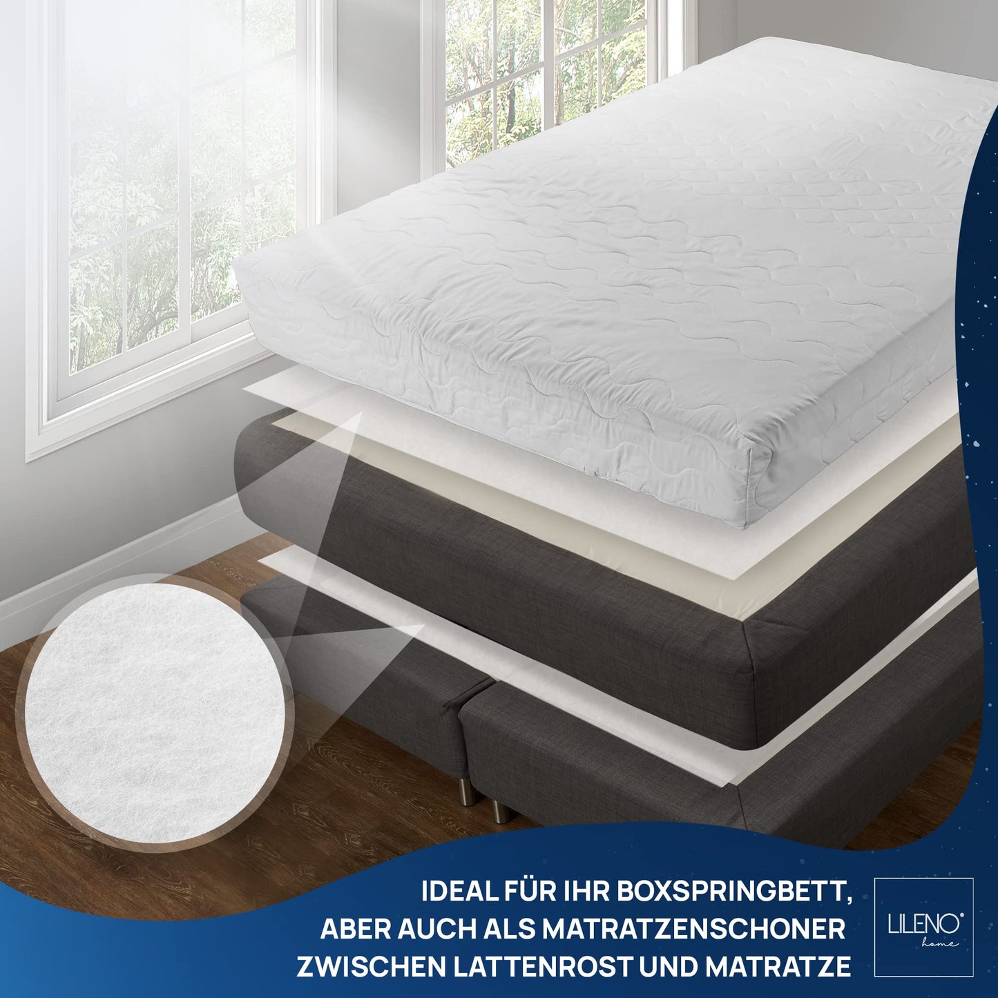 LILENO HOME Non-Slip Mat for Box Spring Bed (160 x 200 cm) | Non-Slip Mat for Mattresses | Non-Slip Mat for Box Spring Bed | Also suitable as a carpet stopper