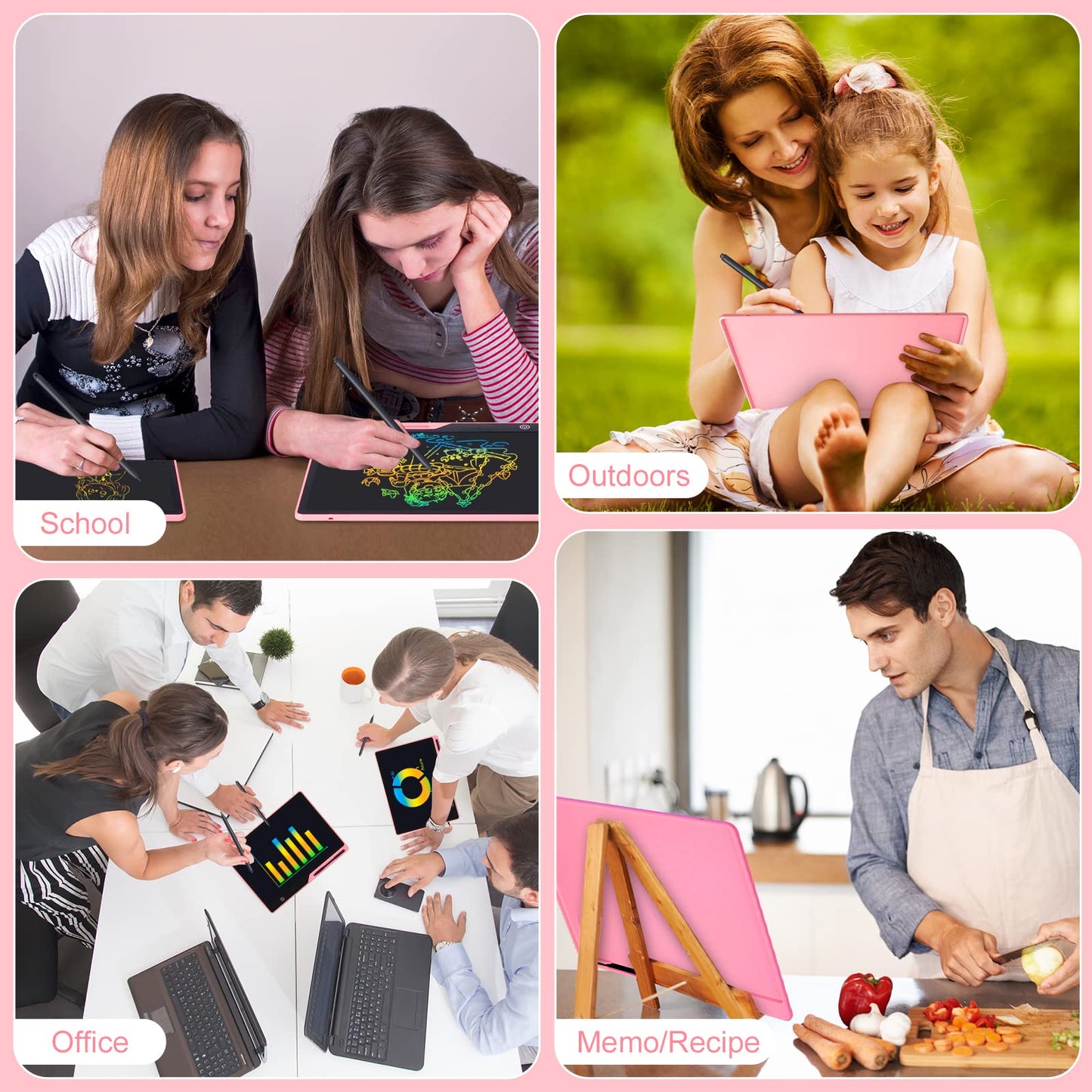 Kinayue LCD writing tablet for kids 16 inch rechargeable, drawing board doodle board preschool learning toy Christmas birthday Easter gift 3 4 5 6 7 year old girls boys