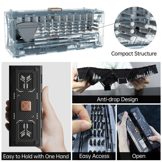 JAKEMY 180 in 1 Precision Screwdriver Set, Multi-Bits, manual screwdriver, magnetic, with damaged screw extractor set, laptop repair tool set for PC, phone, computer.