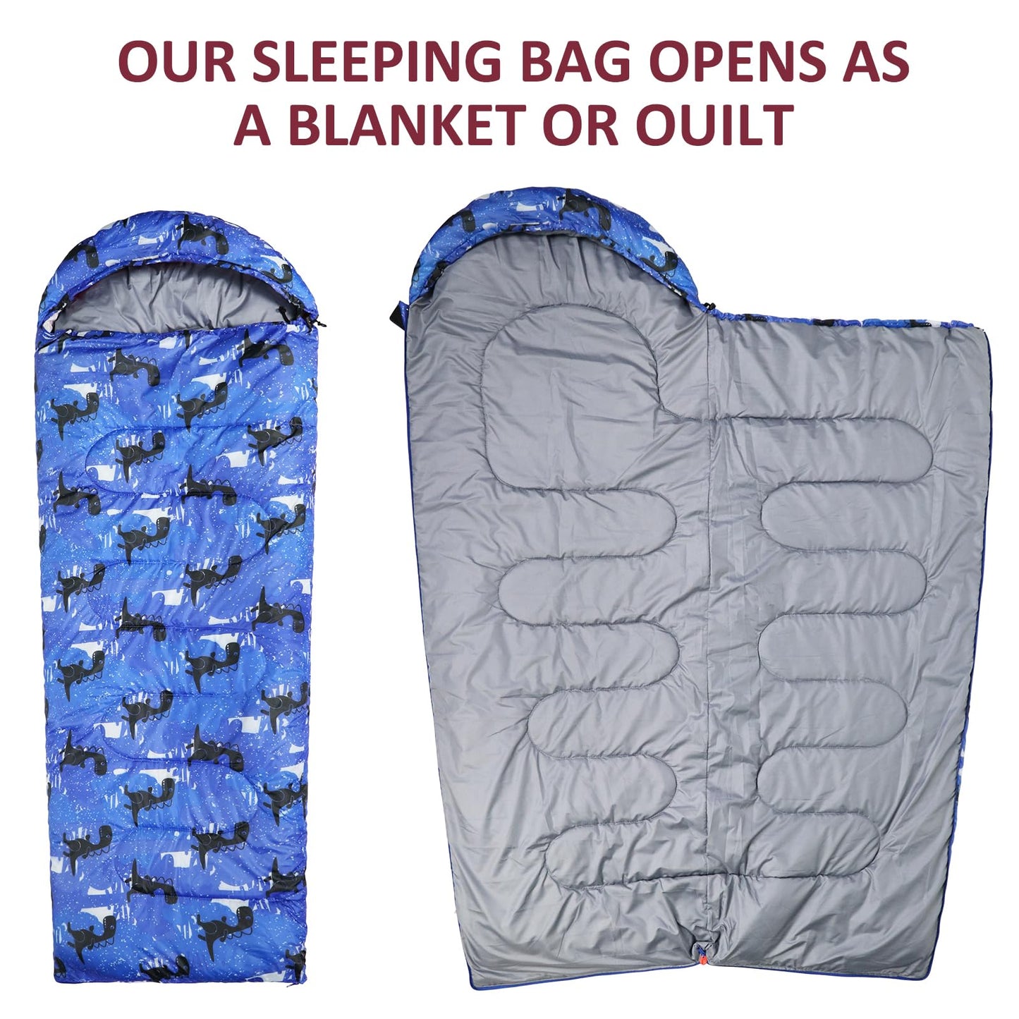 Tuphen Unisex Baby Kids Sleeping Bag, Blue-Teen