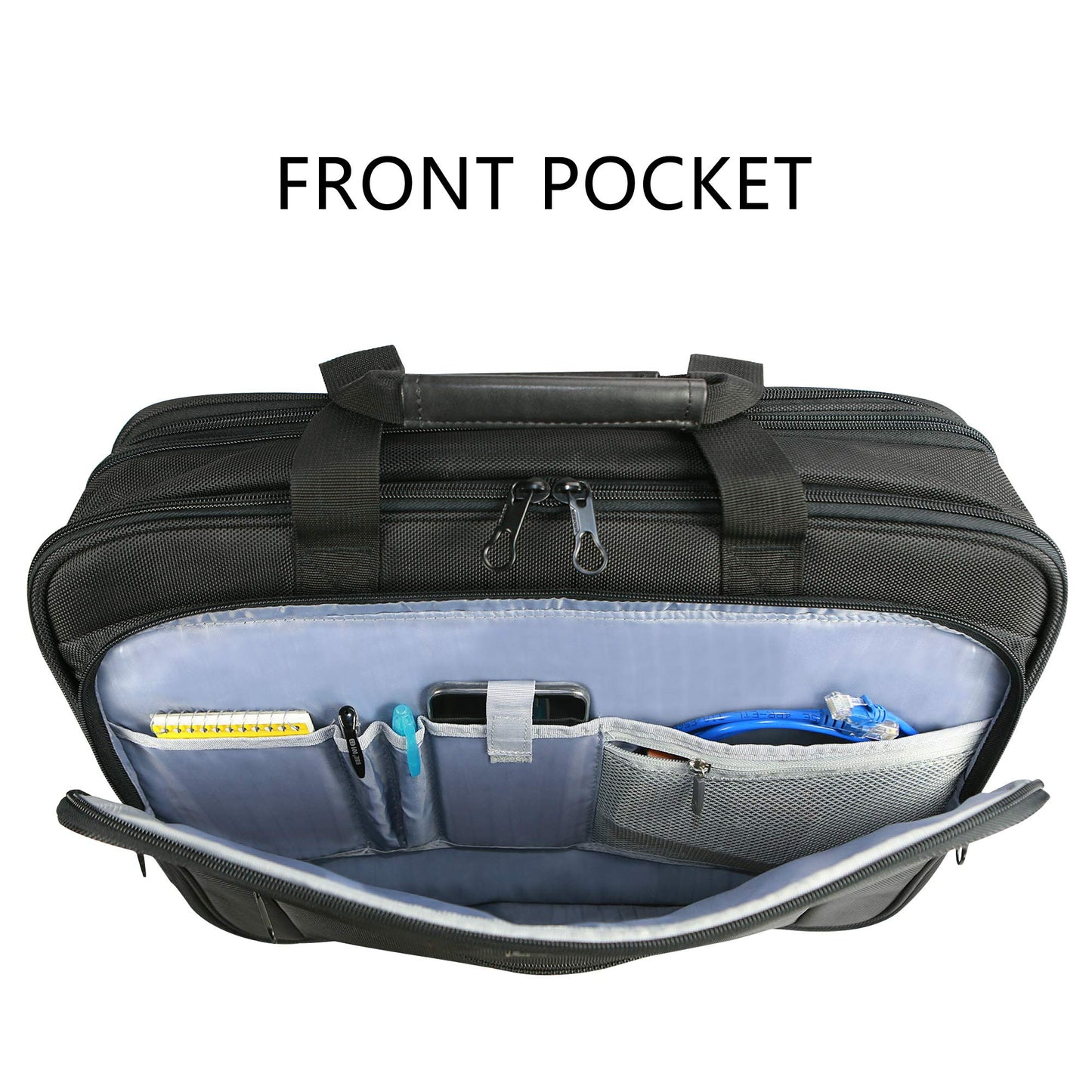KROSER Laptop Bag XXL 18.5 Inch Shoulder Bags Business Briefcase Fits Up to 18 Inch Water-Resistant Messenger Bag Expandable Capacity for Travel/School/Men/Women-Black PRIME