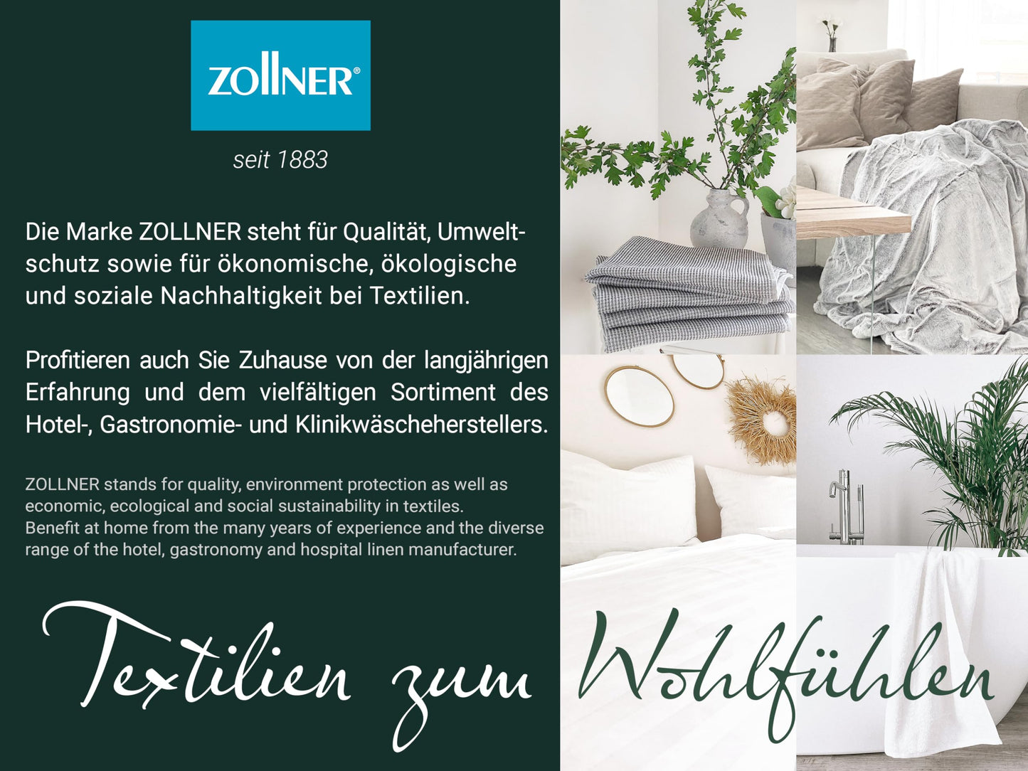 ZOLLNER cuddly blanket in 220x240 cm - cozy and warm throw blanket - washable up to 30°C - white faux fur on grey fleece - hotel quality - Oeko Tex® certified.