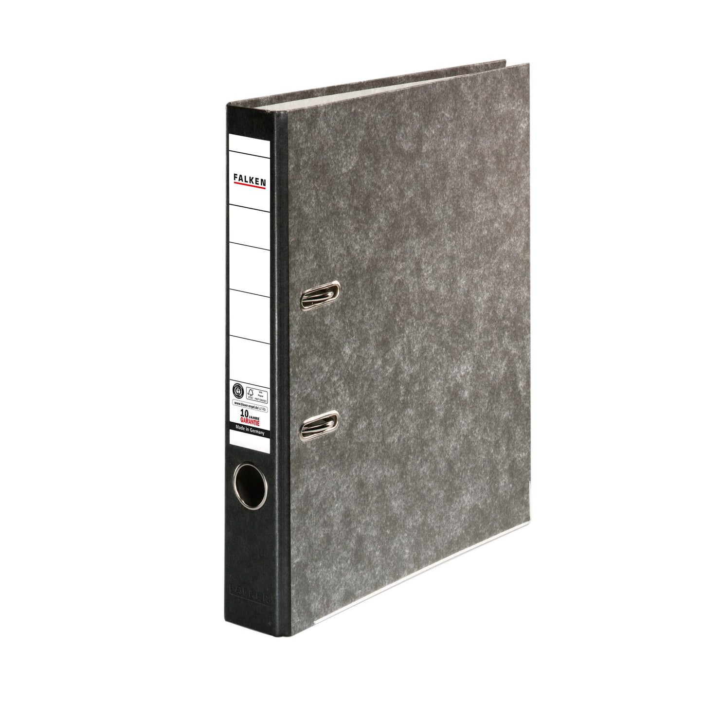 Falcon 10 Pack Recycling Folders Cloud Marble. Made in Germany. 5cm slim DIN A4 black back ring binder file organizer office folder cardboard folder CO2 neutral Blue Angel.