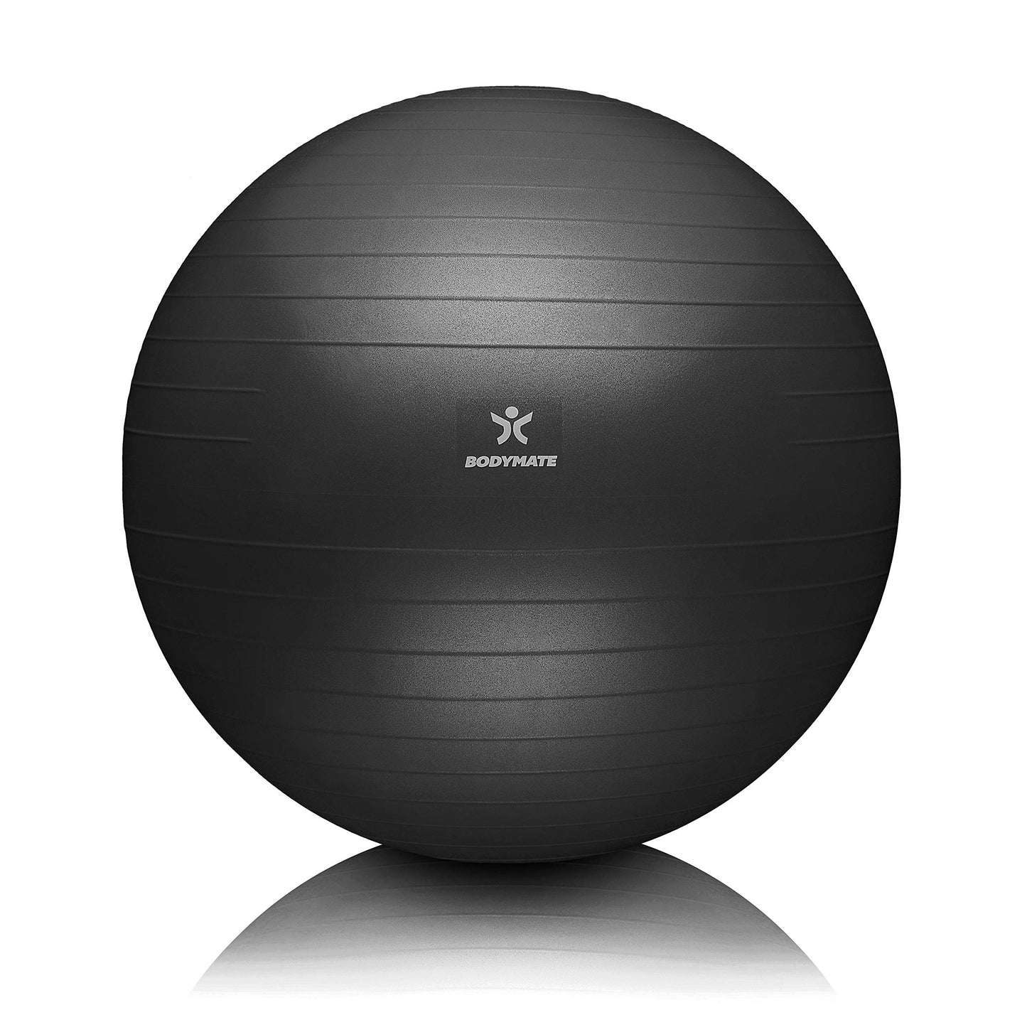BODYMATE Exercise Ball with FREE E-Book and Air Pump. Fitness, Yoga, Core Training, Strong Back, Office Chair. ANTHRACITE 65cm.