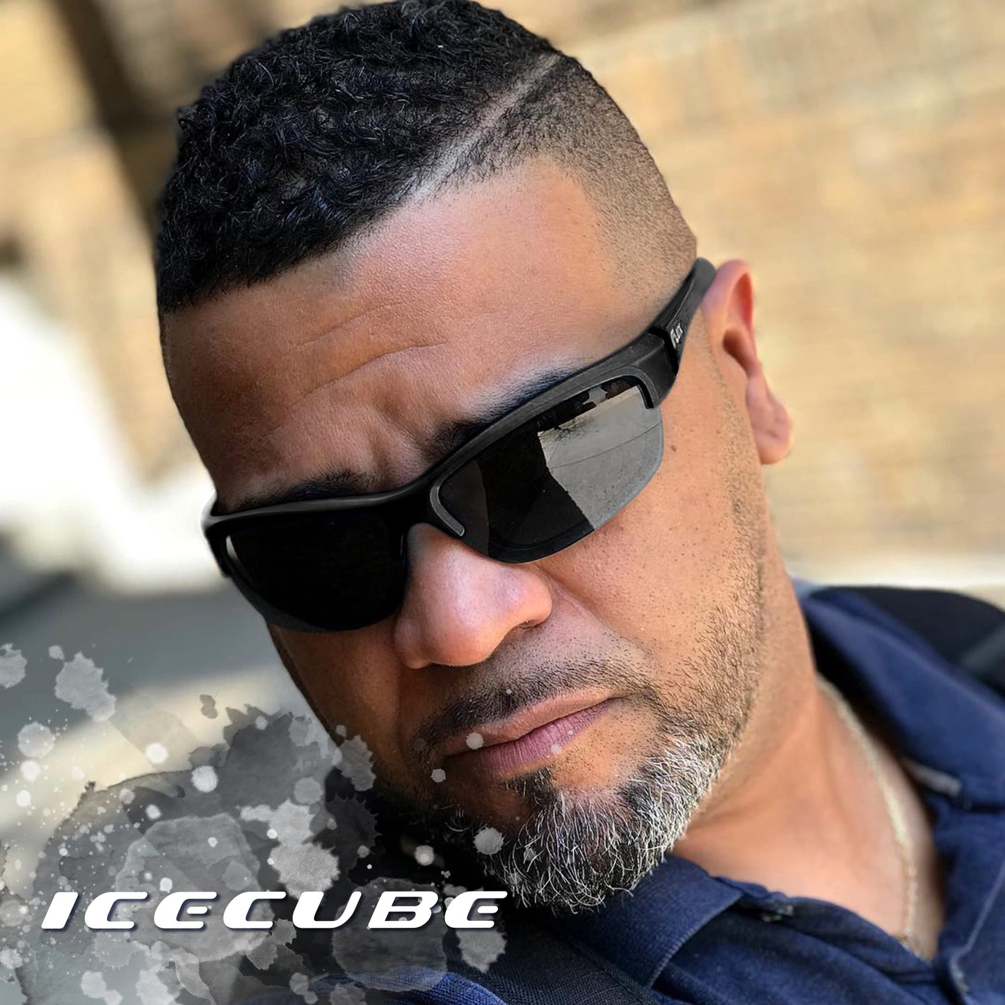 ICECUBE AVENTO Polarized Sport Sunglasses offer UV400 protection with anti-slip feature and lightweight frame - for both men and women while driving, running (Black/Grey Mirror)