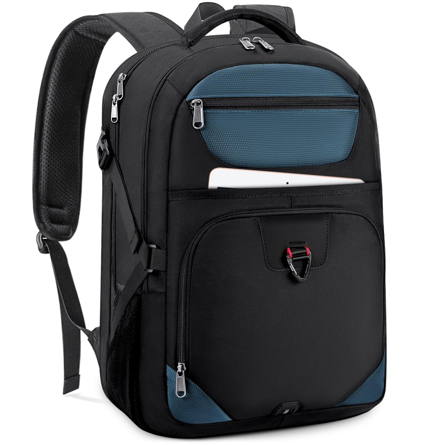IGOLUMON backpack for men work large laptop backpack 17 inch with USB charging port waterproof school backpack boys teenagers multifunctional business notebook backpack women Blue
