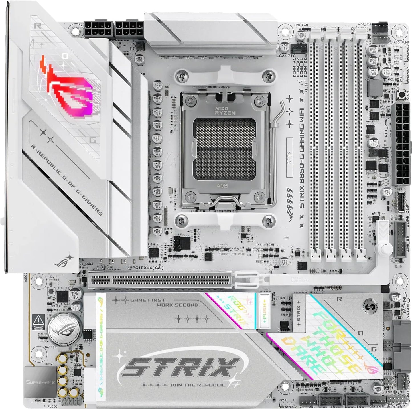 ASUS ROG Strix B850-G Gaming WiFi motherboard for AMD AM5 socket (mATX, DDR5 memory, 4X M.2, PCIe 5.0, WiFi 7, Aura Sync)