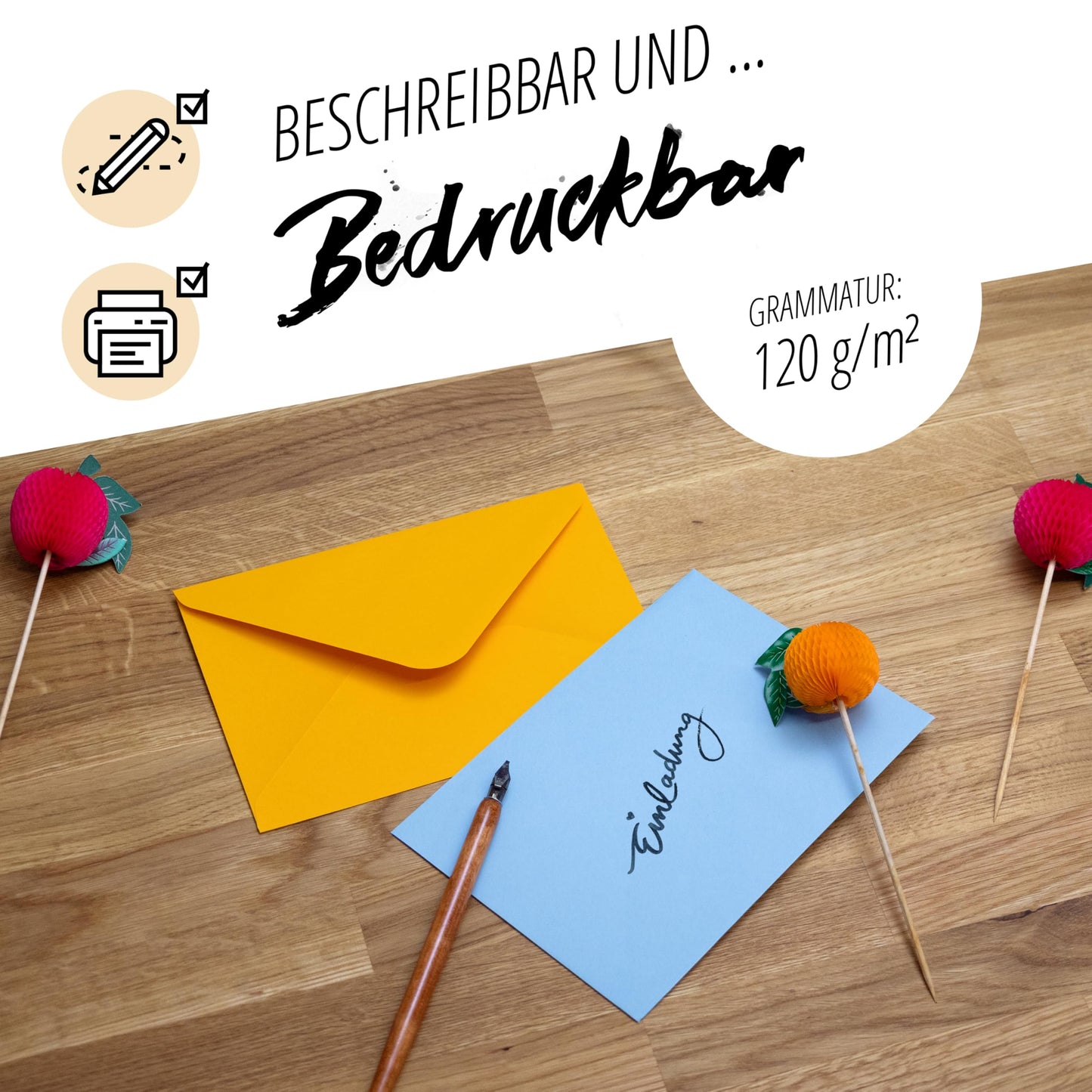 Japun - set of 50 colored envelopes (2 x 25 colors) made of paper, without window - DIN B6-175 x 125 mm - 120 g/m² - colorful.