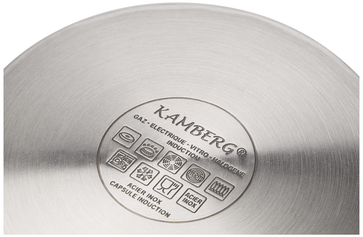 Kamberg - 0008070 - Couscous pot/steamer/cooking pot (3-in-1) - Diameter 22 cm - 6 liters - High-quality stainless steel - With glass lid - For all types of stoves, including induction.