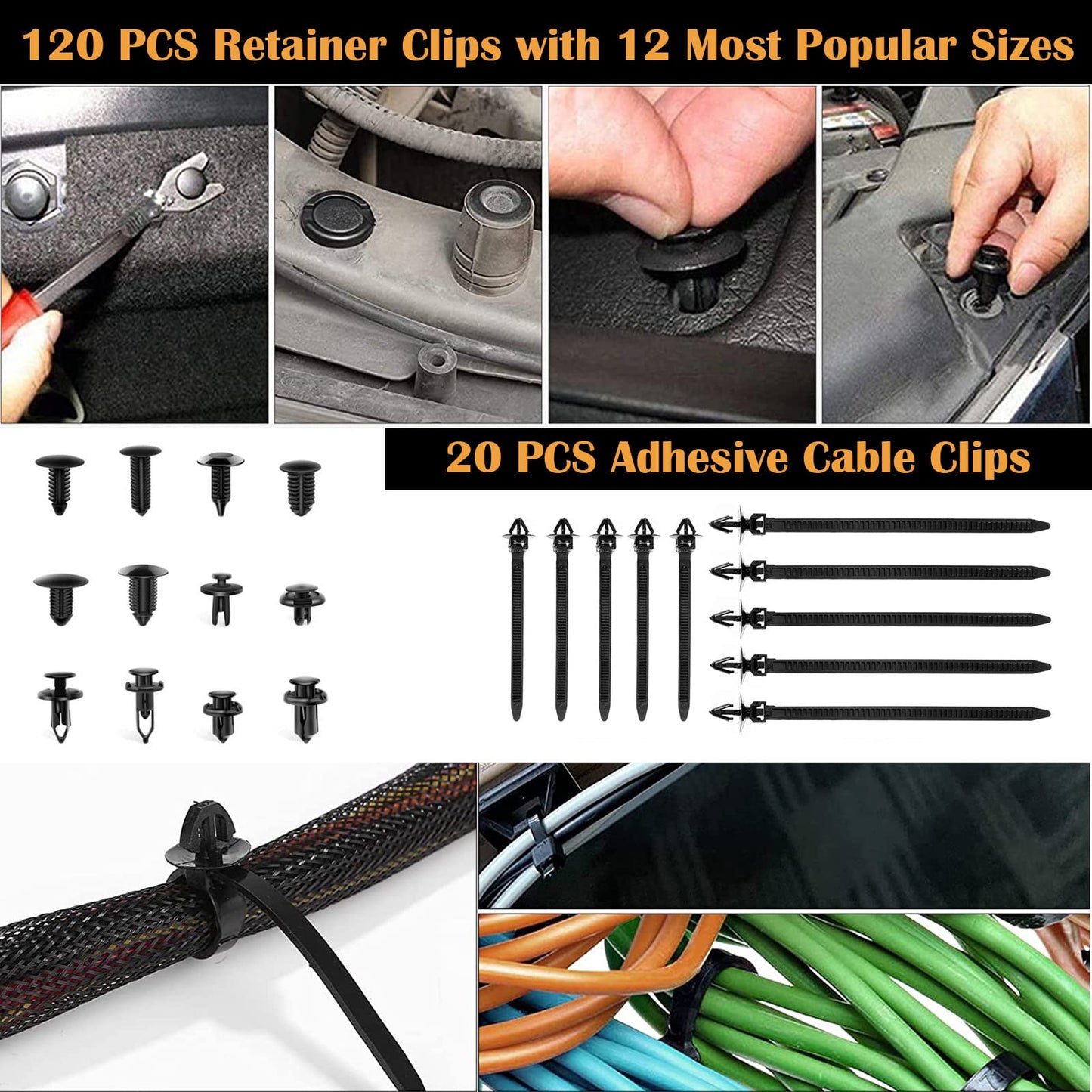 Aohoo Auto Disassembly Tools, 280 Piece Trim Removal Tool Set, for Trim Removal Plastic Pry Tool, Installation and Removal of Car Panel for Dashboard