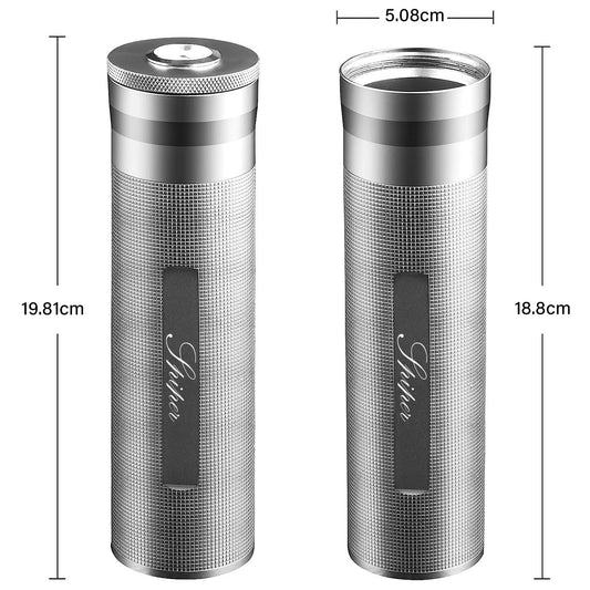 SPIPER Stainless Steel Cigar Humidor, Travel Cigar Case Tube for 3 to 4 cigars, Portable Cigar Case, Cigar Hygrometer, Gift for aficionados, Perfect for going out or short trips.