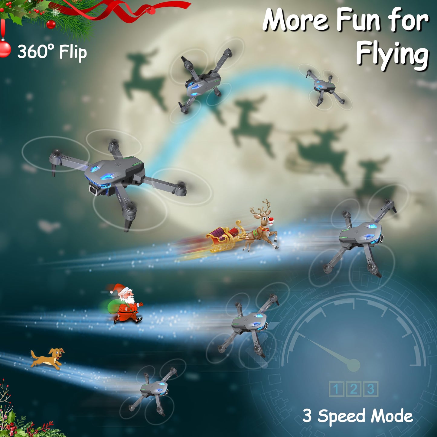 Wipkviey T28 Drone with Camera for Beginners, Foldable Quadcopter for Adults, FPV RC Drones with 3D Flips/Altitude Hold/Gesture Selfie/Waypoint Flight, Gifts for Kids Boys/Girls, 2 Batteries
