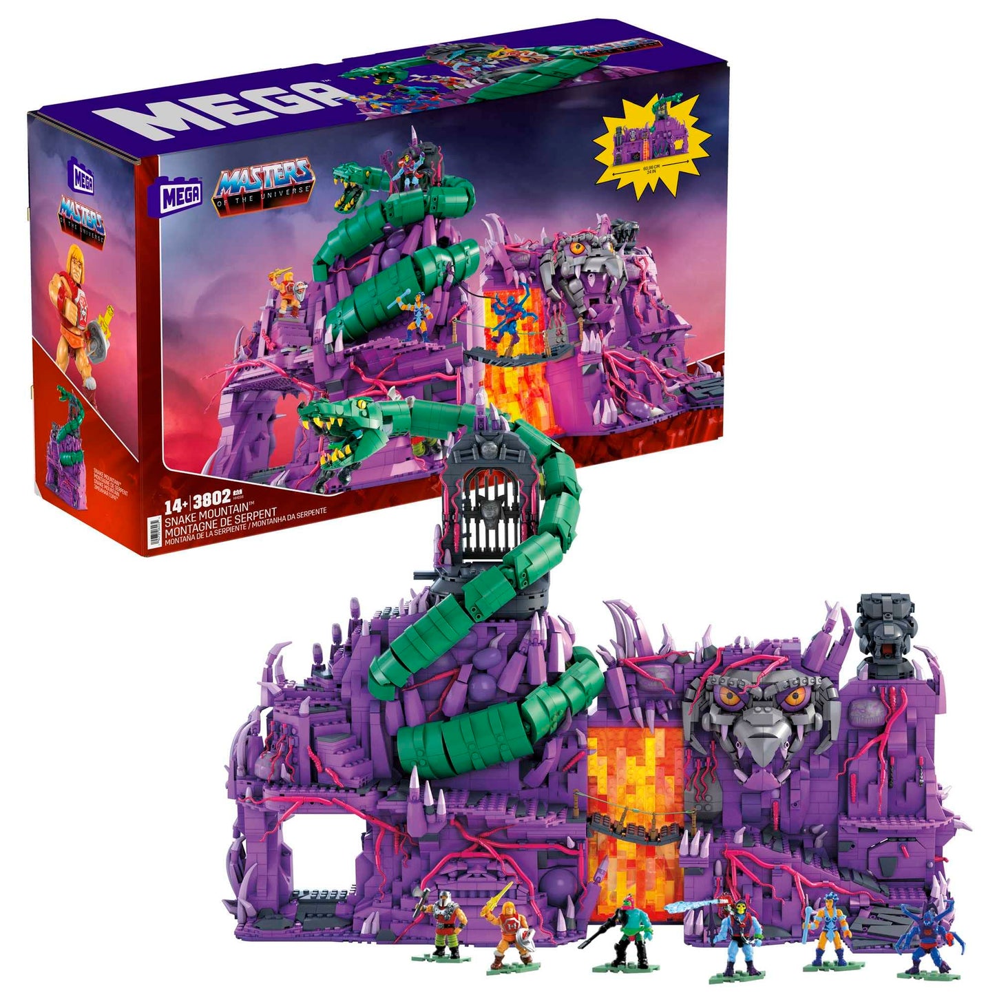 Mega Construx HHD16 - Masters of The Universe Snake Mountain building set, for ages 14+ & HDK07 - Construx Masters of The Universe Land Shark battle vehicle kit, Motu, building toy for kids ages 8+