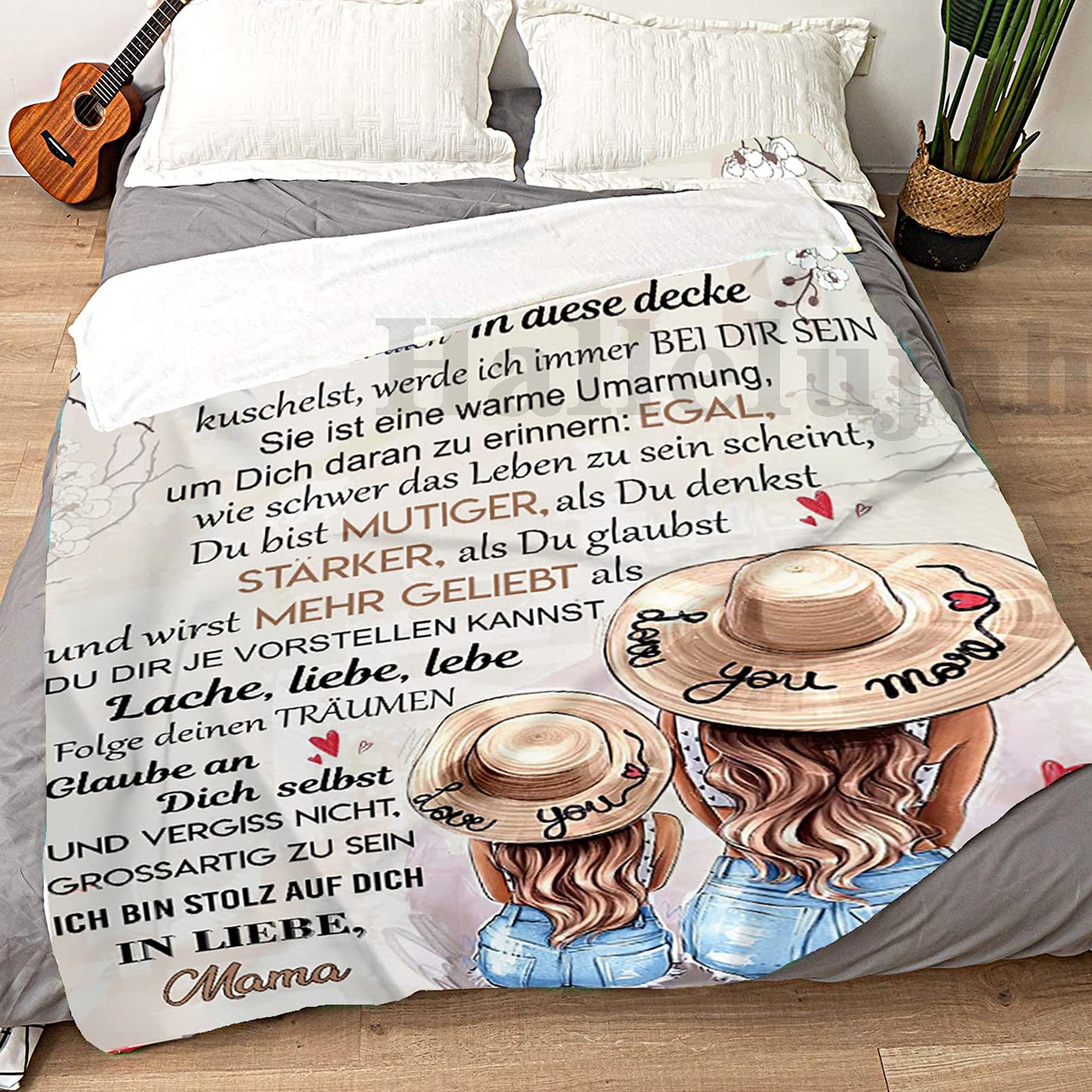 Cozy blanket fluffy, Personalized message letter birthday gifts blanket for my daughter, Super soft microfiber flannel blanket, Mother to daughter positive encouragement and love daughter