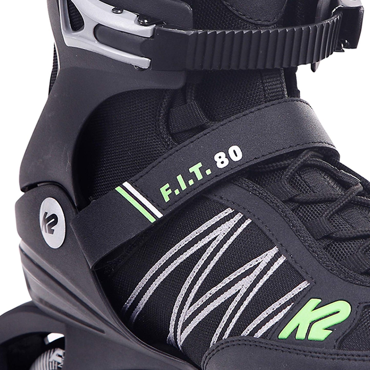 K2 Skates Men's Inline Skates F.I.T. 80, Black - Green, 30E0873.1.1.130