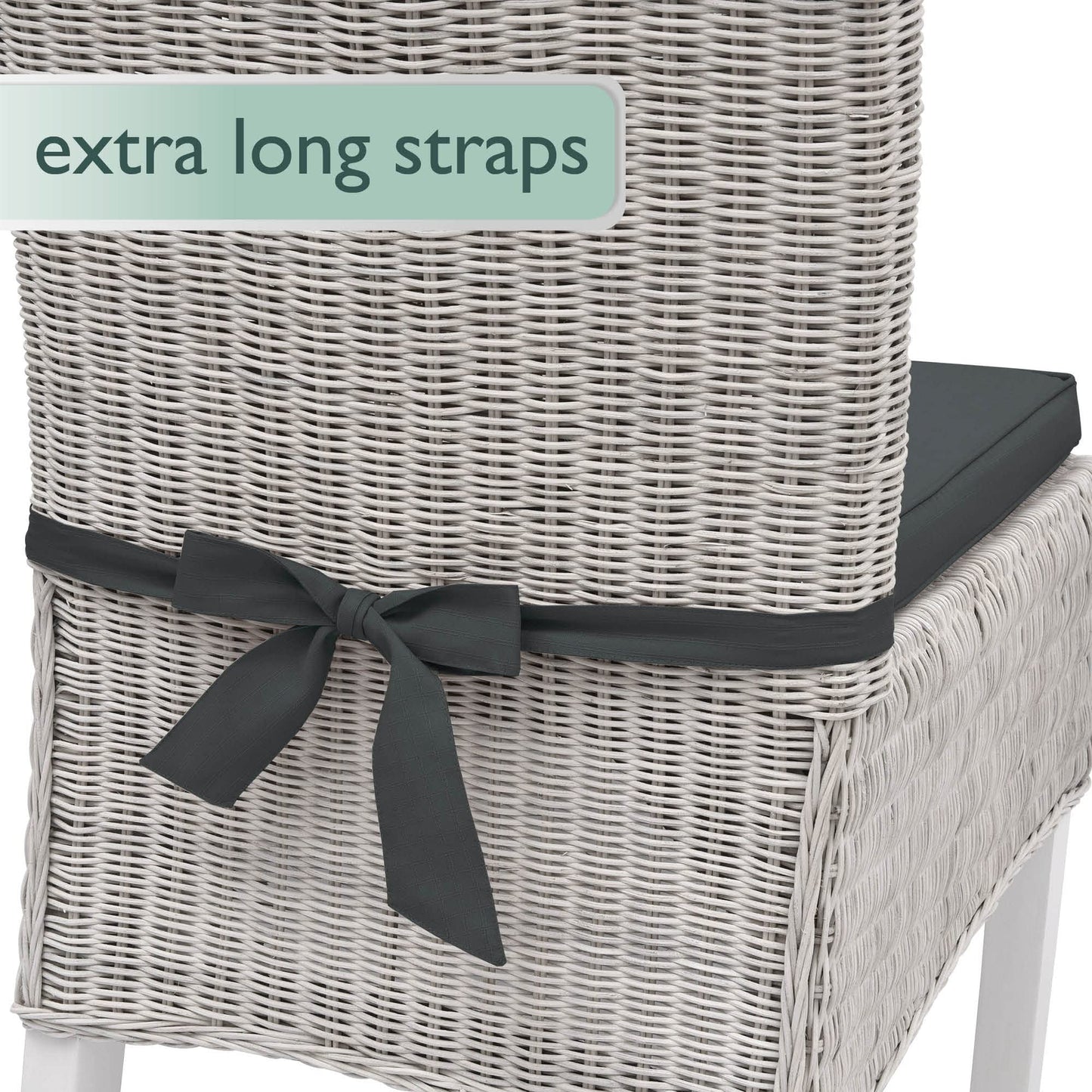 Beautissu Pia 4er Set Chair Cushions 40x45 cm - Outdoor Chair Cushions, Garden Seat Cushion Set for Rattan Chairs, Trapezoidal Outdoor Seat Cushions, Chair Pad Chair Cushion Graphite Grey