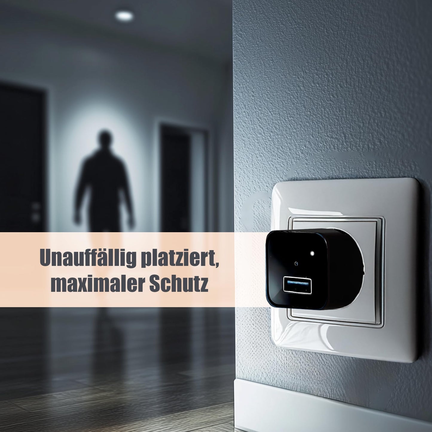Kobert-Goods spy camera, functional charger with hidden camera M1B, for video and audio recording, Full HD 1080P, with motion detection.