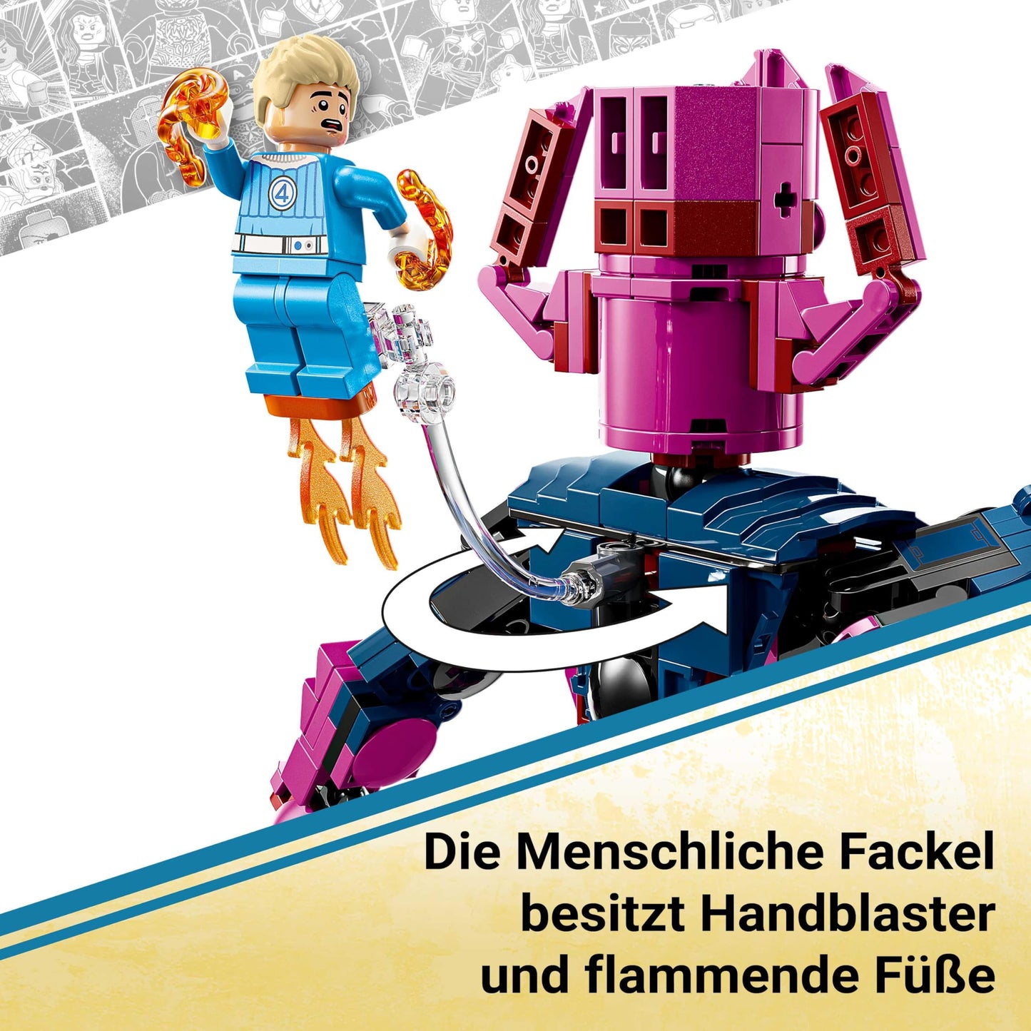LEGO ǀ Marvel Fantastic Four vs. Galactus building figure - set with superheroes - includes The Thing, Invisible Woman, and Human Torch - gift for boys and girls - 76316
