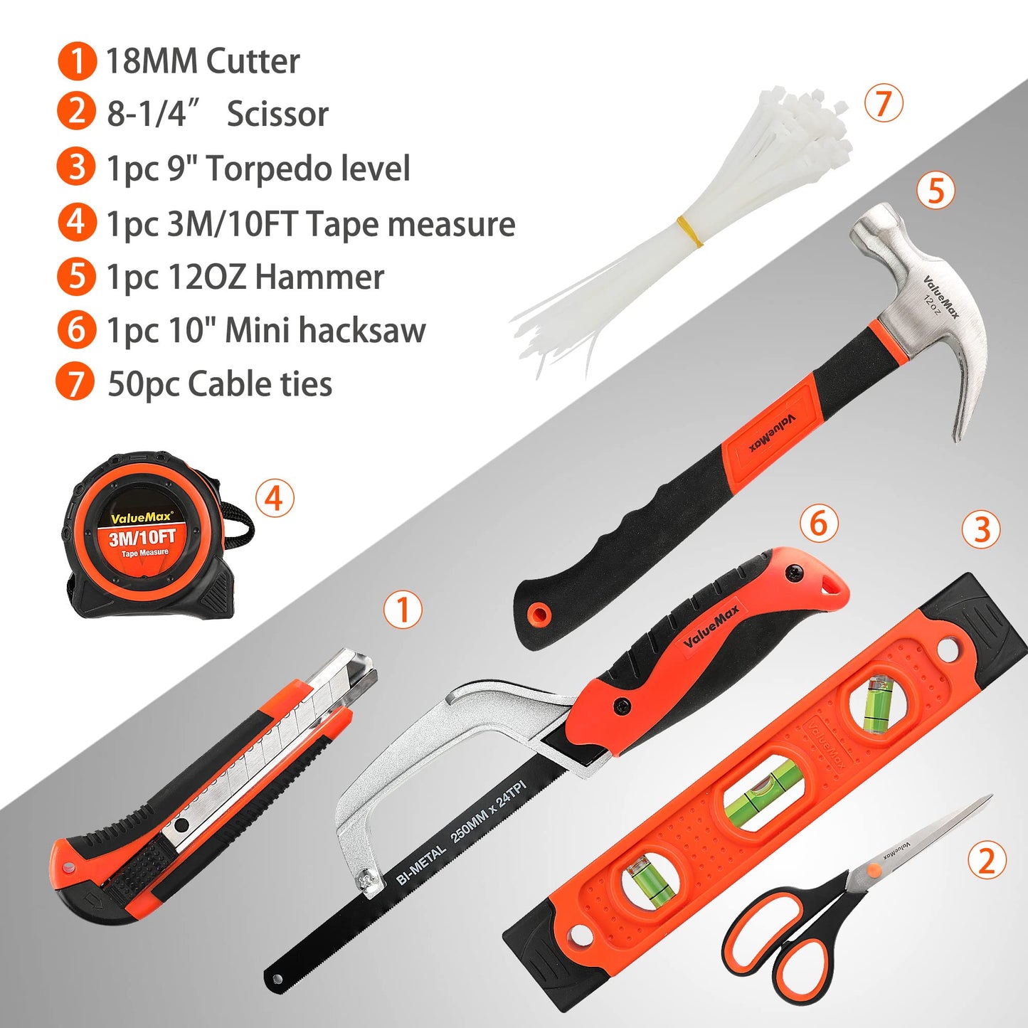 ValueMax 219-piece tool set, tool bag included, everyday tools, tool kit for household, DIY, handyman, and mechanics for home repairs or professional work.