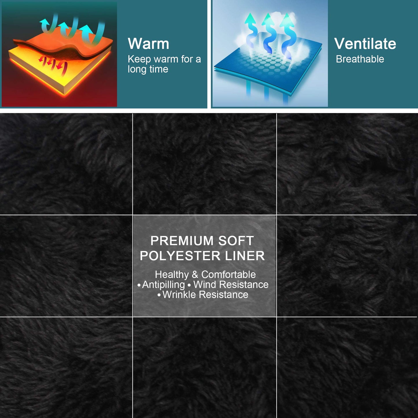 Svpro Heated Knit Hat, Rechargeable Heated Beanie Washable Electric Warm Winter Hat Men Women Thermal Thick Fleece Skull Cap for Skiing Cycling Hunting