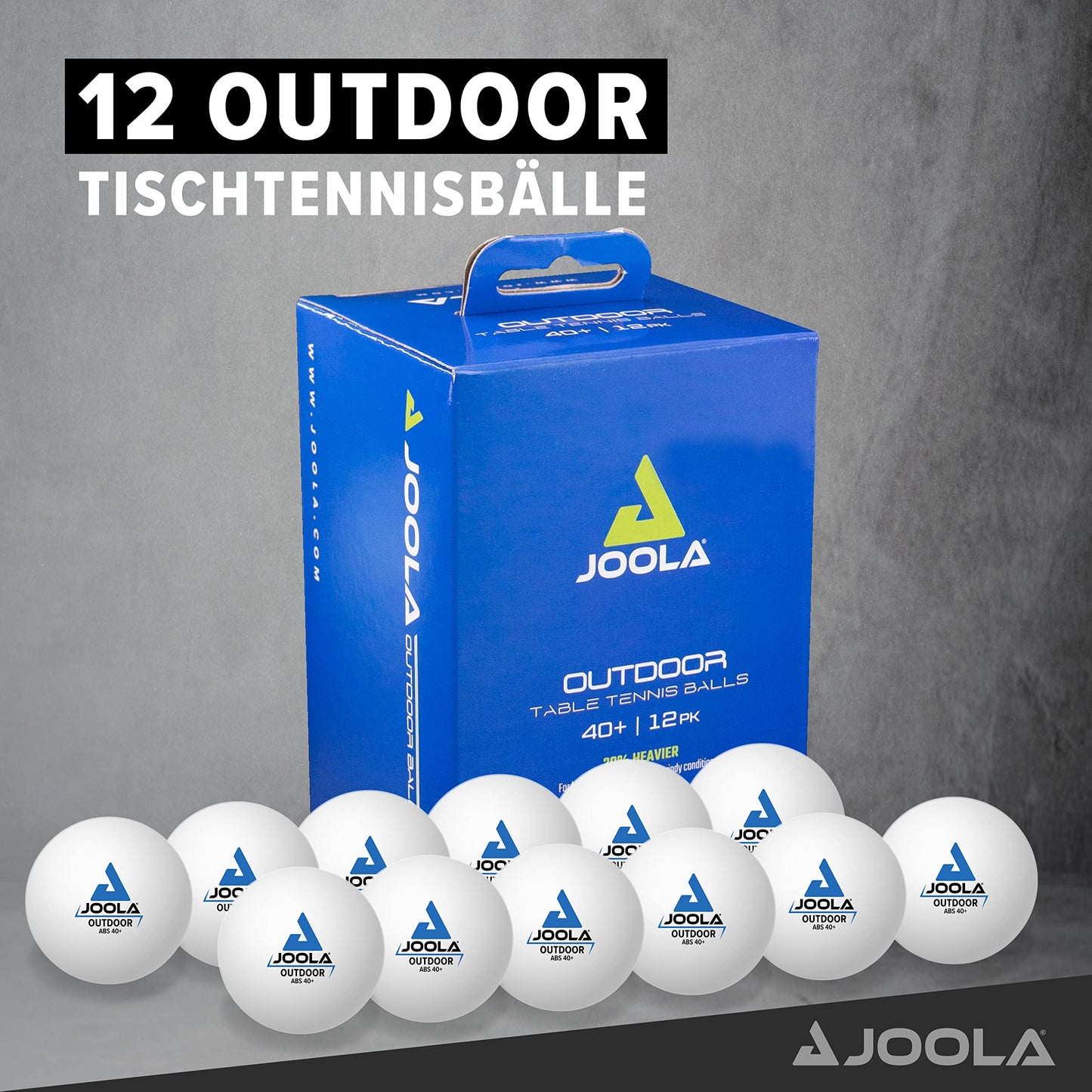 JOOLA 42183 Table Tennis Balls Outdoor 40+ mm Table Tennis Training Balls, White, 12 Pack & 80505 Table Tennis Racket Cover Pocket Double Table Tennis Case