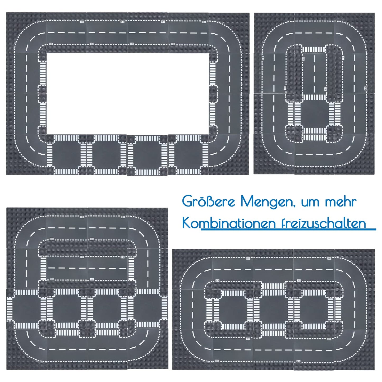 Celawork building plates for roads, cities, road tiles, classic bricks, compatible with most popular brands. 25.5 * 25.5cm plate set for creative play, educational toy.