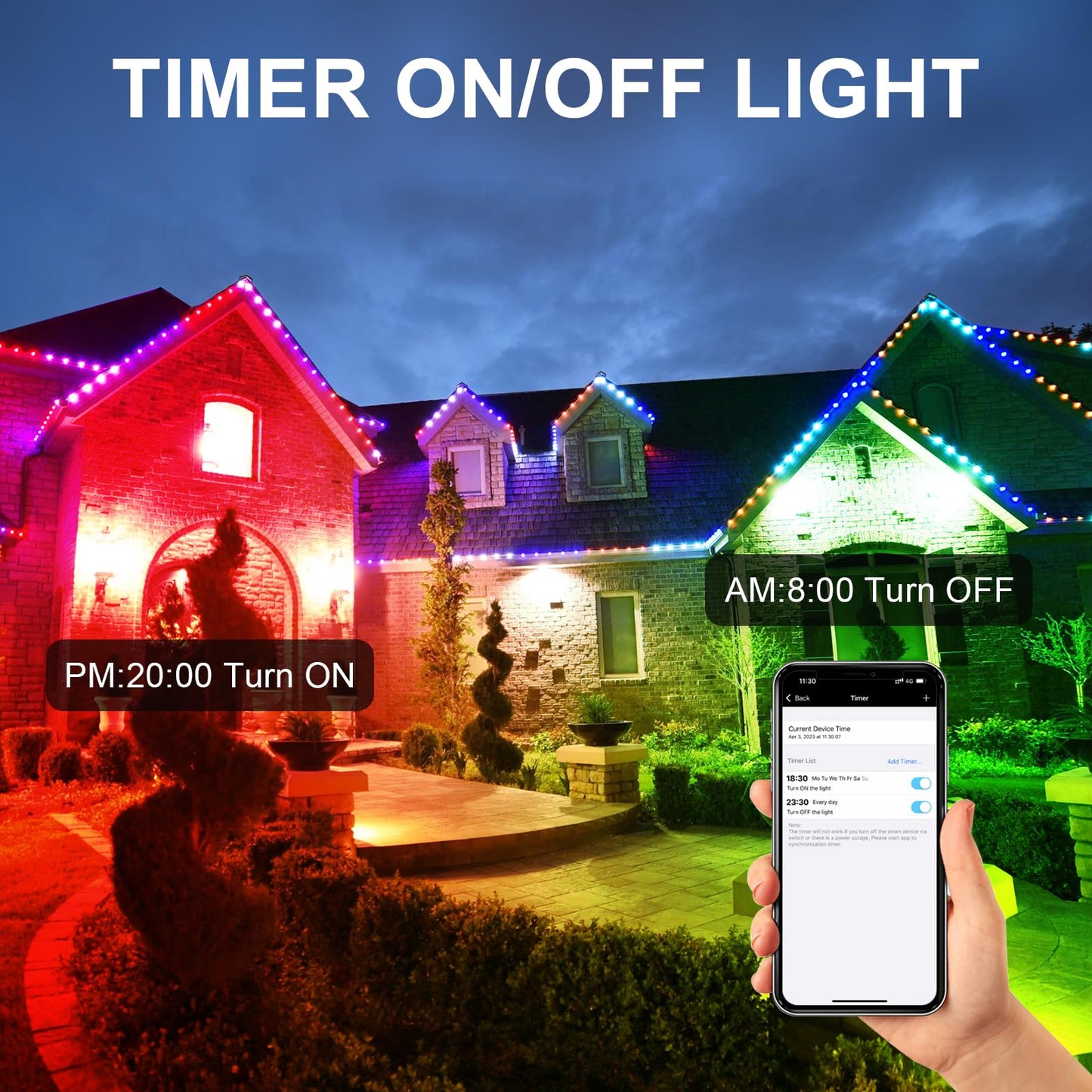 BOSITE RGB LED floodlights 10W, 4 pack, outdoor floodlights IP66 waterproof, LED garden lighting for yard, garden, tree, landscape, lawn, pathway (24V)