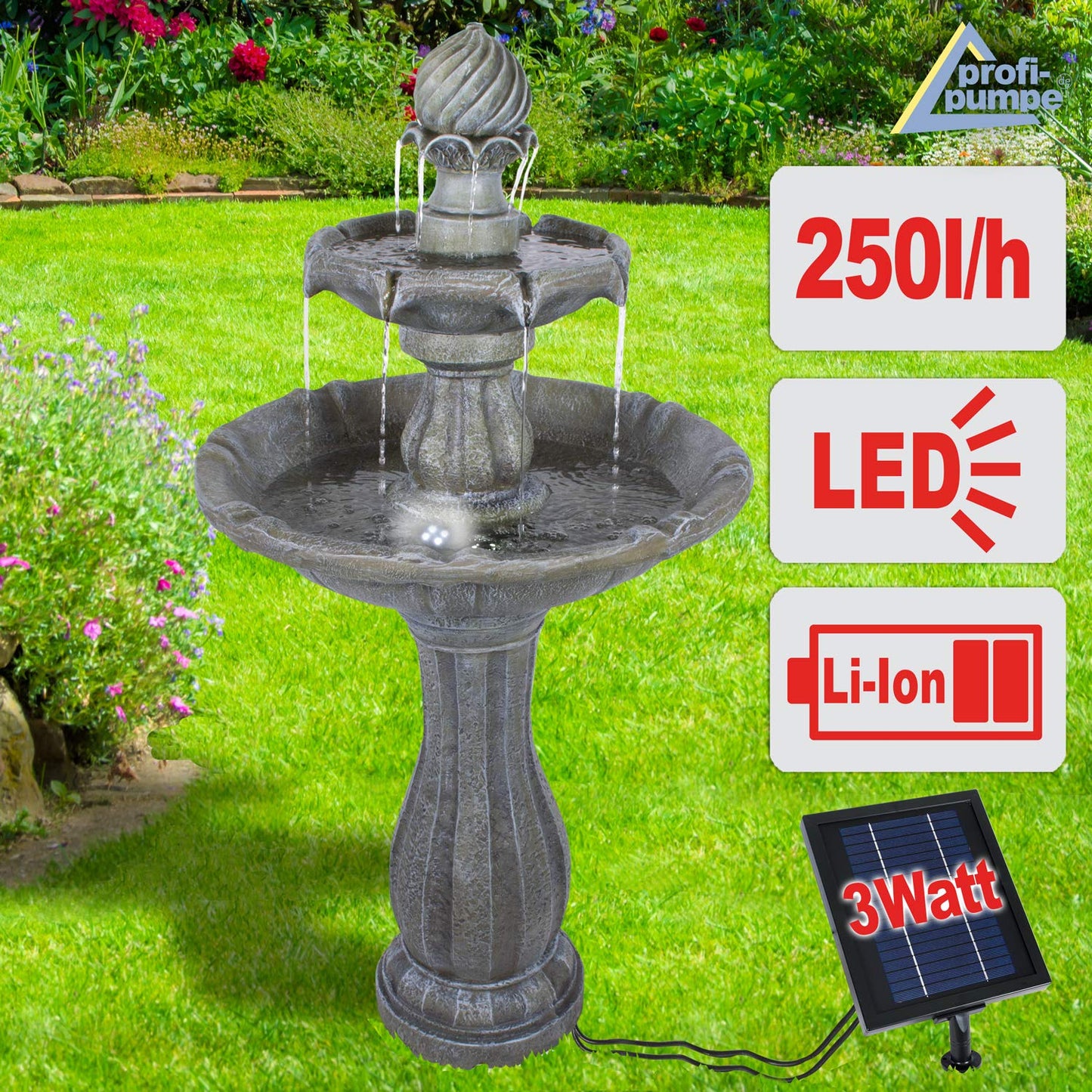 Solar garden fountain fountain solar fountain decorative fountain bird bath waterfall garden light pond pump - fountain water feature for garden, pond.