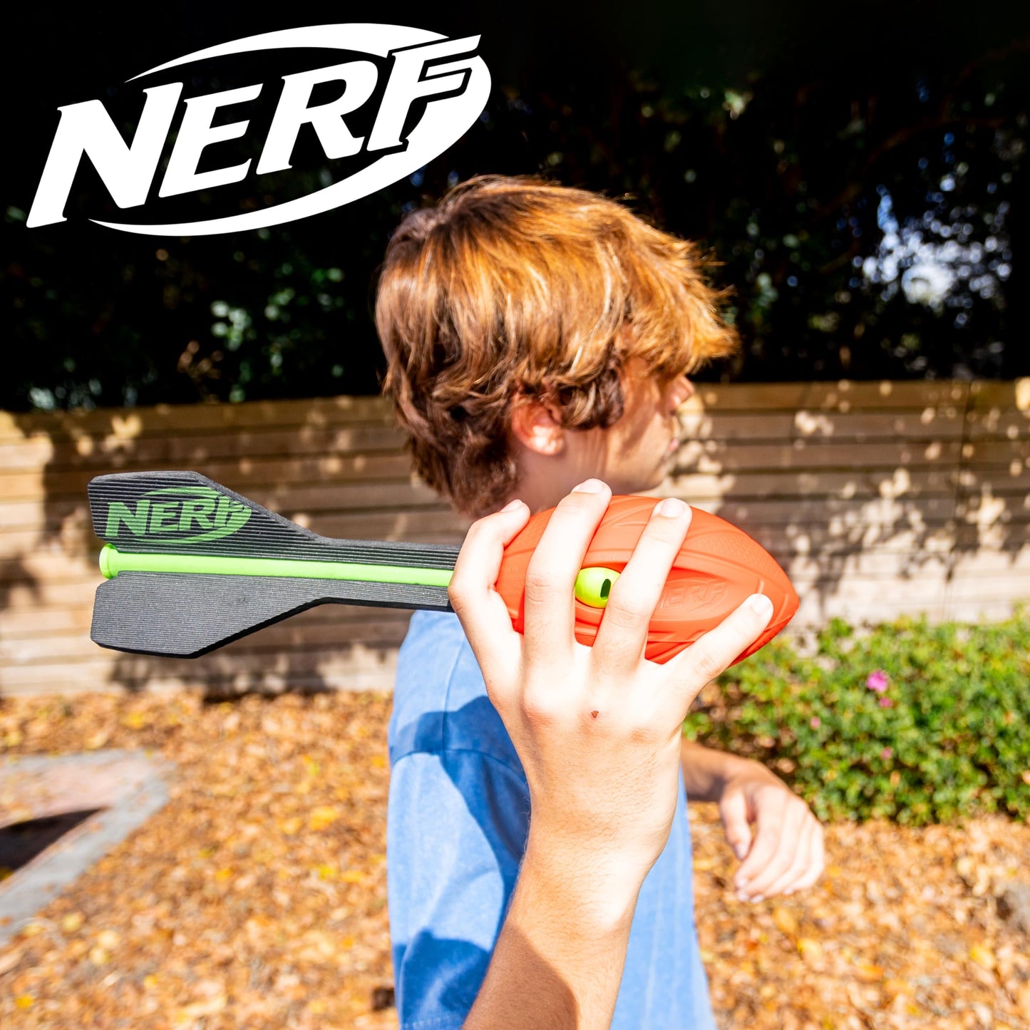 NERF Vortex Aero Howler Foam Ball - Classic long-distance football with flight-optimizing tail, hand grip for indoor and outdoor fun.
