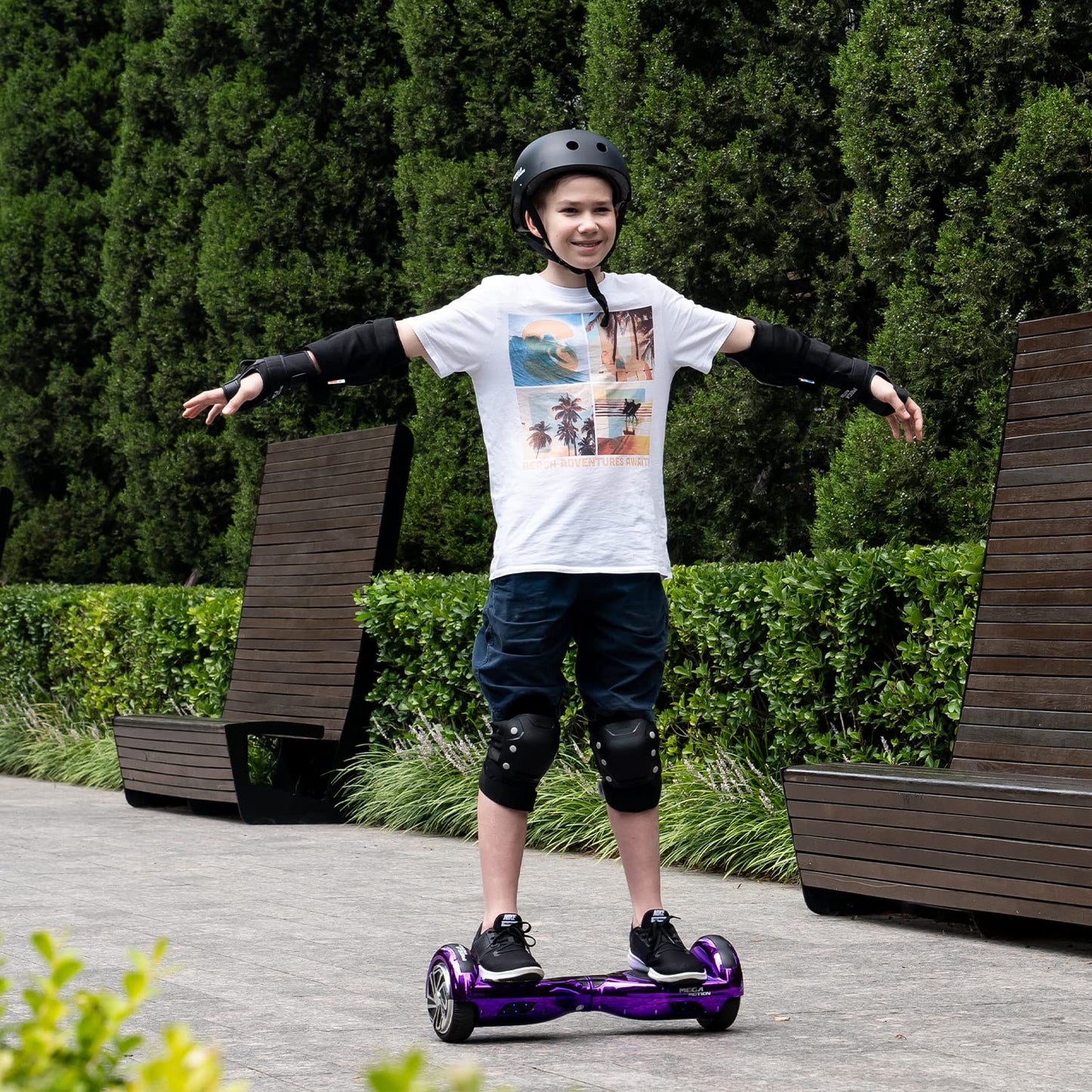 MEGA MOTION Hoverboards with Hoverkart for Kids, 6.5 inch Hoverboards with Bluetooth Speaker, with LED lights, Gift for Kids and Teens