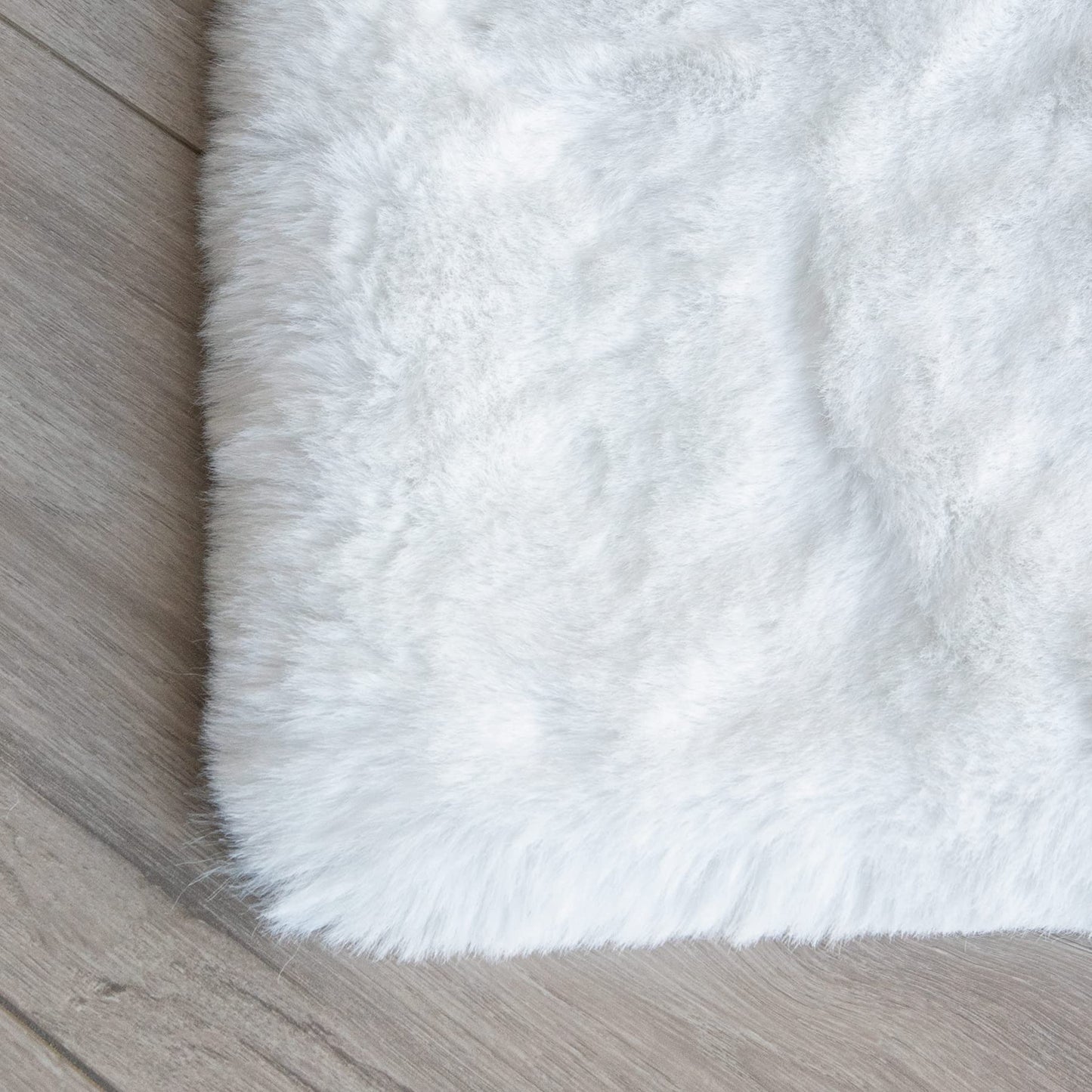 ORINOVA Carpet Living Room Washable White 150x215 cm Bedroom Fluffy Fur Rug Nursery Faux Fur Rug Soft Rectangular