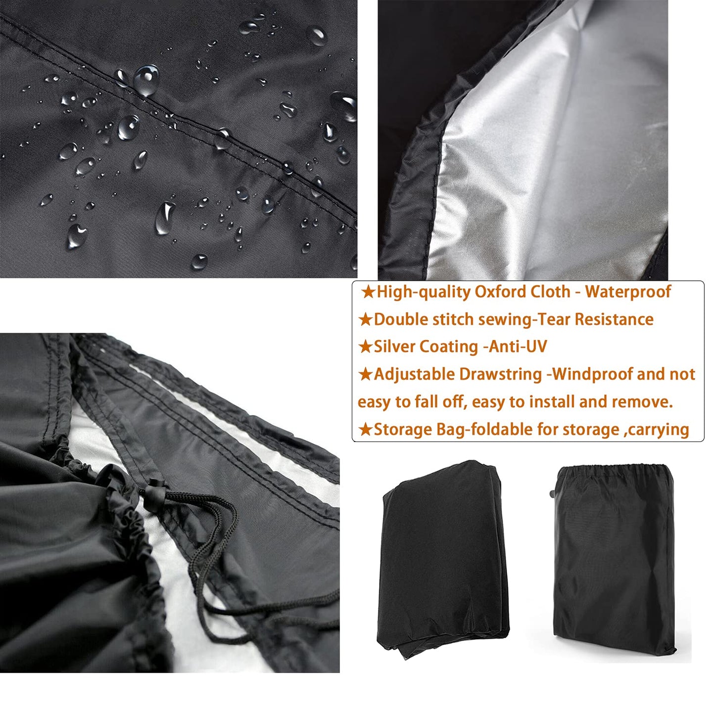 MAYHOUR Snow Shovel Cover High-performance waterproof, dustproof, anti-UV snow shovel cover Outdoor protection 210D silver-coated Oxford cloth tear-resistant (109×81×89cm×127cm / 43×32×35in×50in)