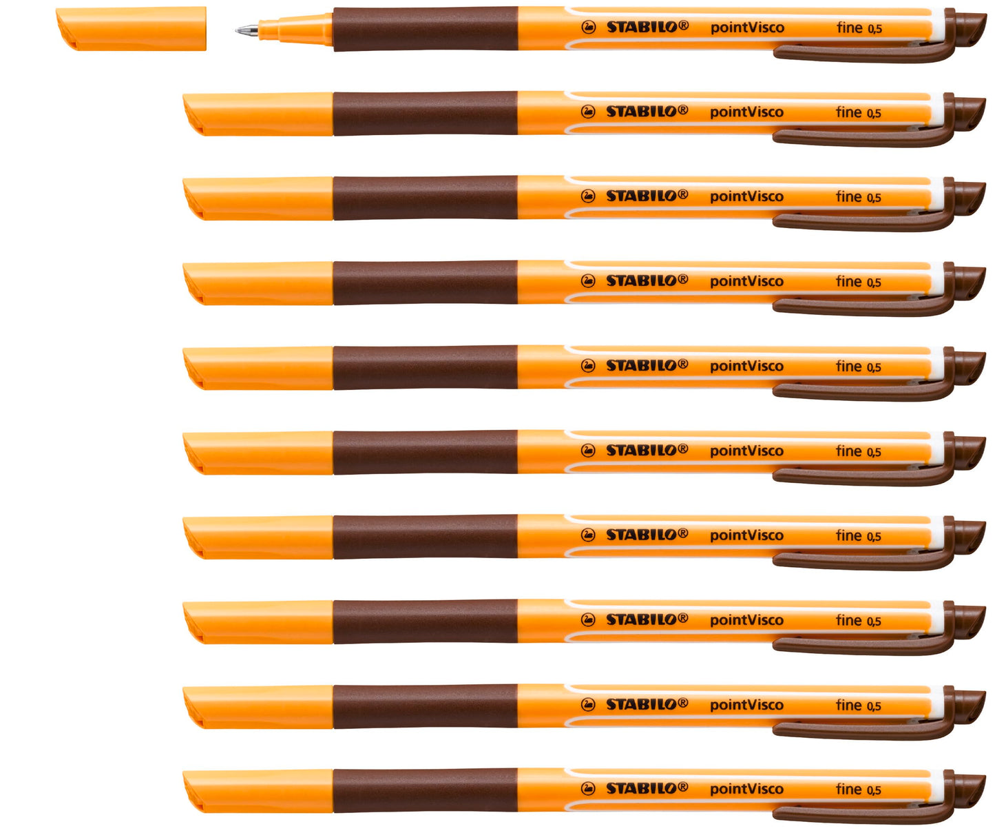 STABILO - Rollerball pen - pointVisco - 10 pack - brown