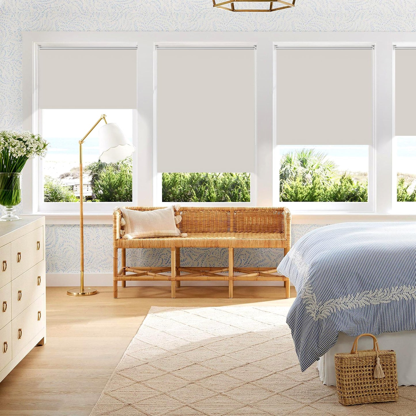 Blackout roller blind without drilling Clampfix, Cream B40xH210cm (fabric width 35cm) Thermo roller blinds for windows without drilling Roller blinds for indoor blackout & sun protection Side pull roller blind Clamp roller blinds for windows