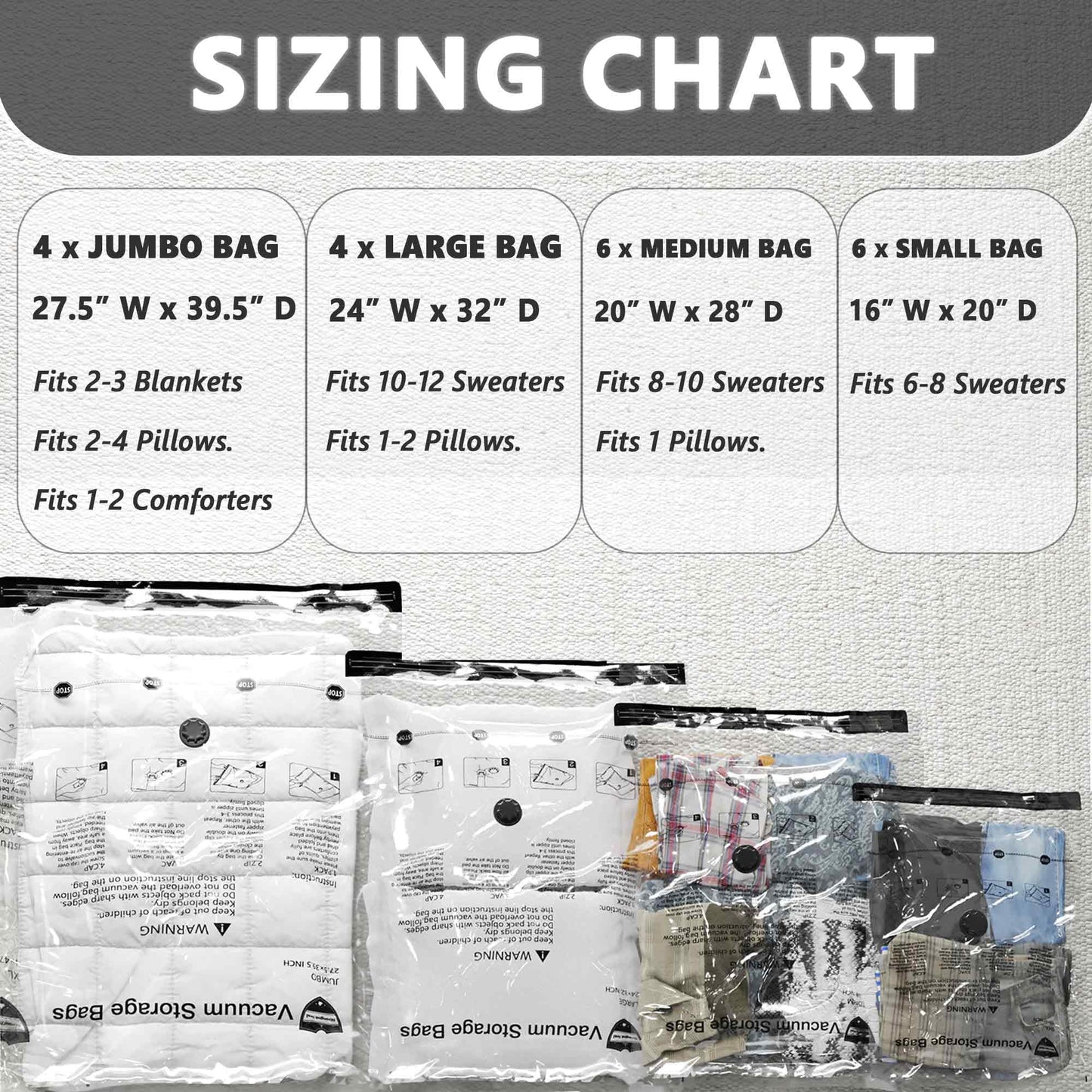 Vacuum storage bags, 10 small bags with electric pump, 10 small travel clothing, space-saving compression bags for clothes, pillows, duvets, blankets.