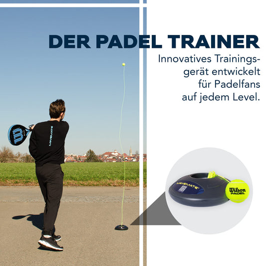 MOVEMATE Padel Trainer Set with Wilson® Padel ball | innovative ball game for outdoor, garden, park for kids & adults | includes carrying bag & instructional videos