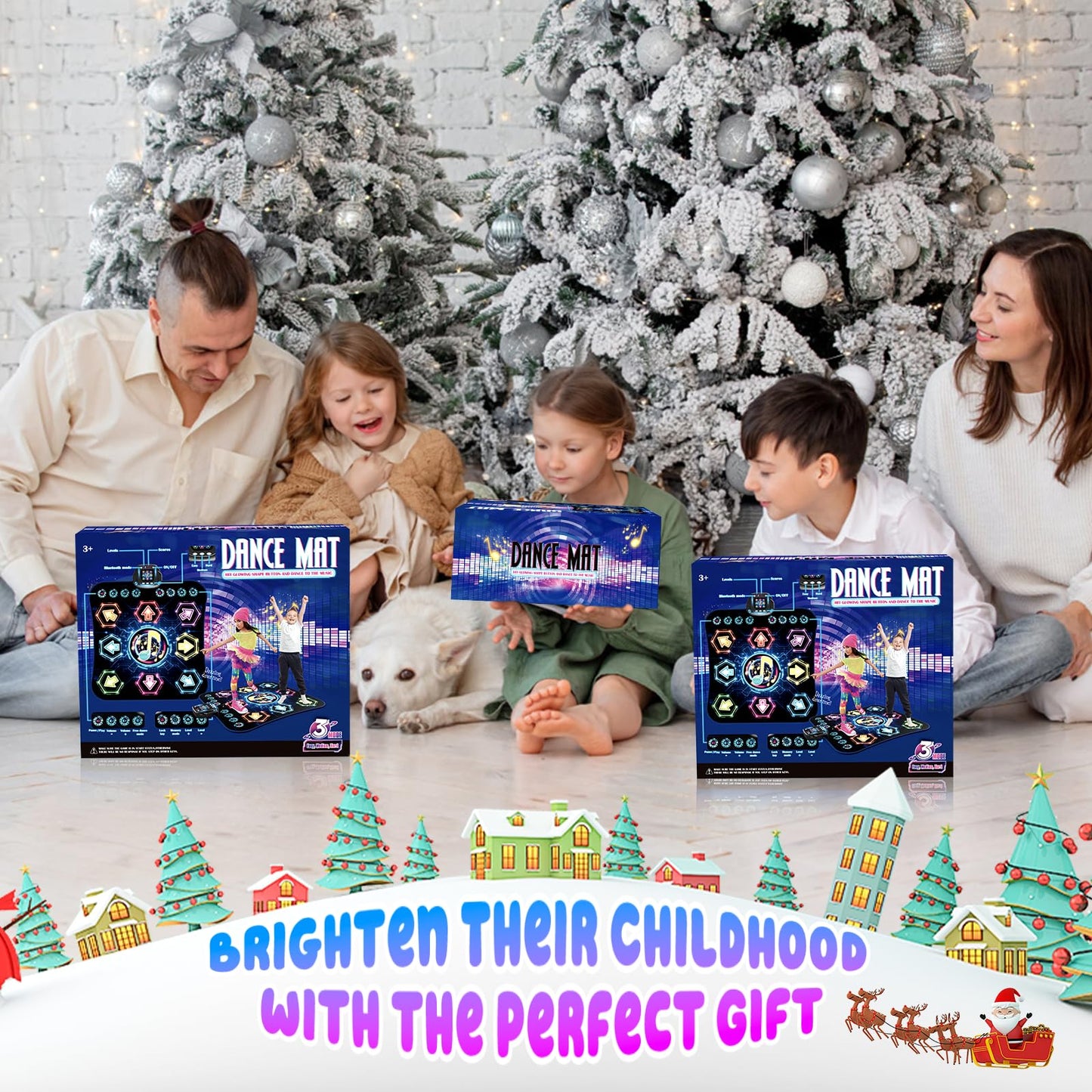 Dance mat for kids ages 3-12, 2025 Glow 8 Button Dance Mat with Bluetooth, Enhanced Flowing Light Control System with Stand, Toy Gift Girls 3 4 5 6 7 8 9 10 11 12 years
