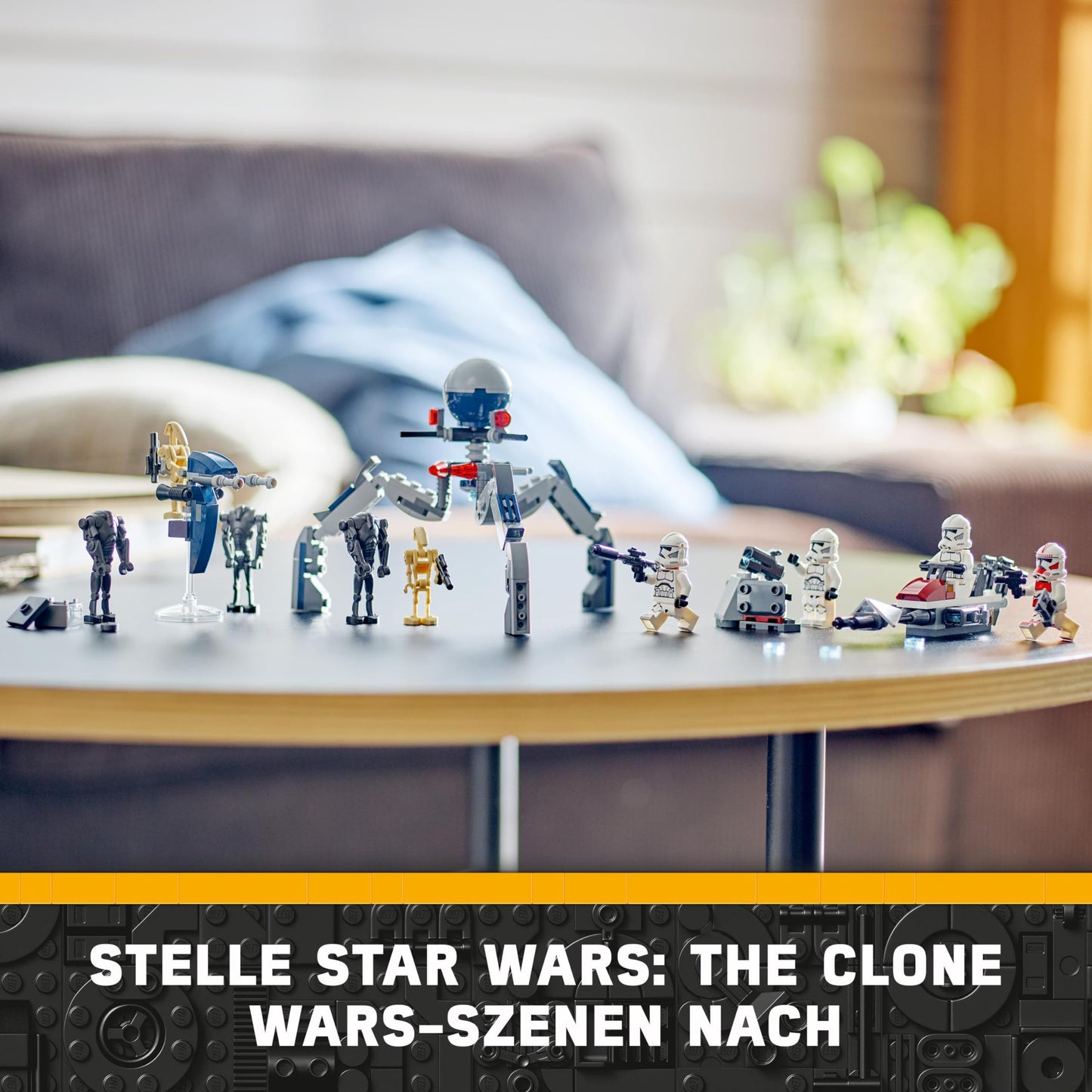 LEGO Star Wars 75372 Clone Trooper & Battle Droid Battle Pack, incl. 4 minifigures, 5 droids, and speeder bike with shooter - building toy for boys and girls aged 7 and up.