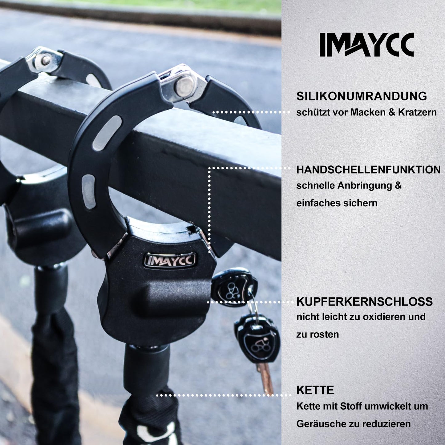 IMAYCC Electric Scooter Lock, Lock for E Scooter, Anti-theft Handcuff Lock, High Security Bike Lock for E Scooter, Scooter, Segway, Ninebot, Xiaomi, NIU, and Roller Lock.