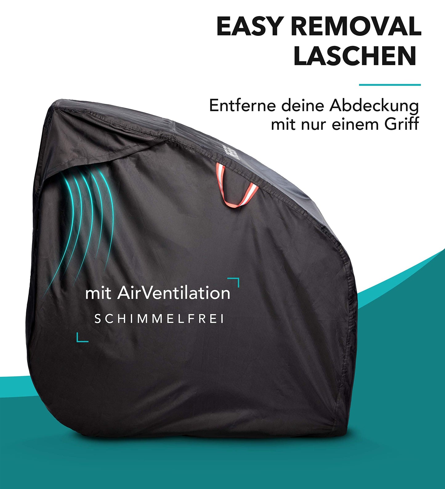 ZWEIBERGยฎ Foldable garage for bike trailers. Universal, sturdy, and waterproof cover. Provides rain protection with UV protection. Easy removal.