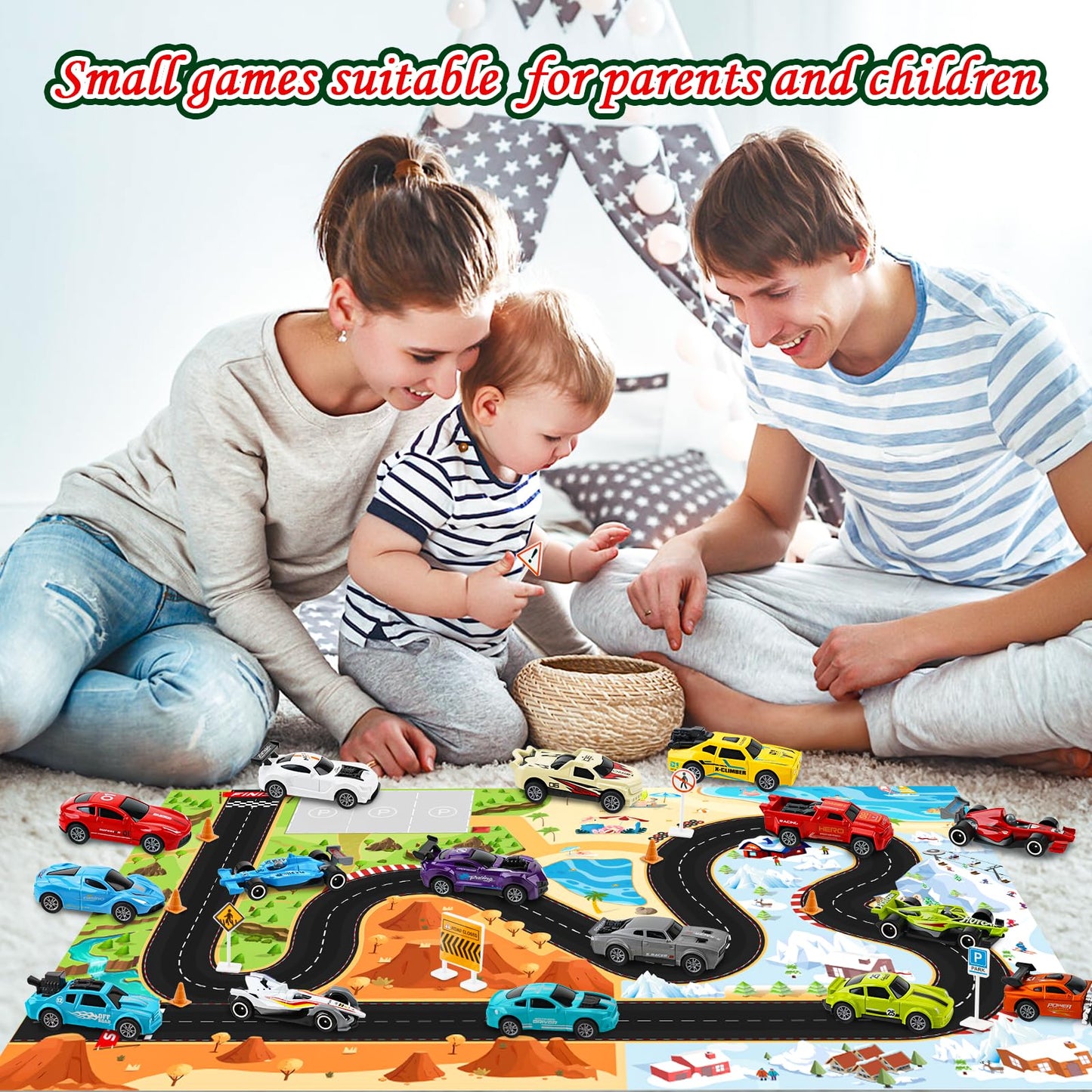 Advent calendar 2024, Kids Pull Back Cars Toy, Sports Car Rally Car Race Toy, 24 day Christmas calendar gift for 3-12 year old boys girls