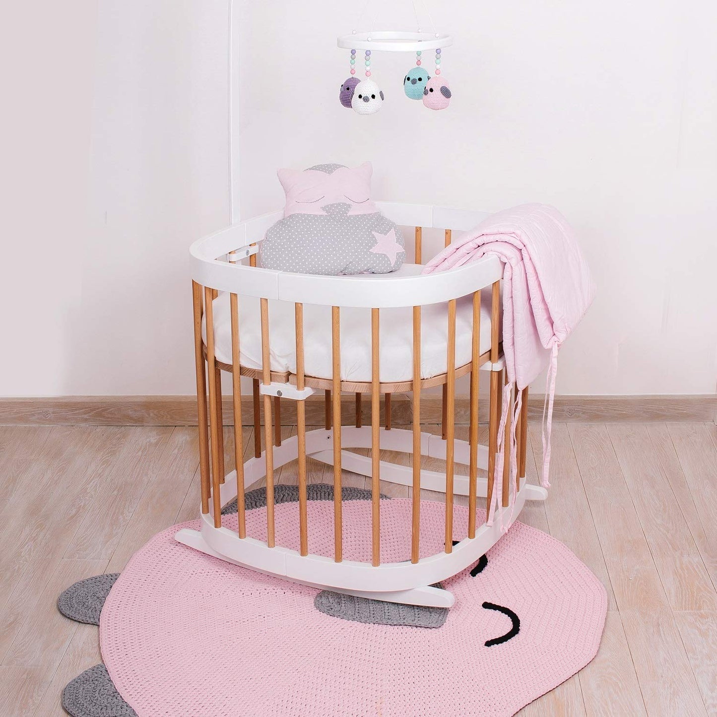 tweeto® rocking function for baby bed 7in1 rocker cradle base - BEECH - swing bed swing baby sleep aid