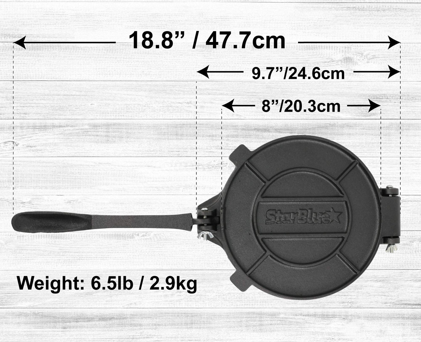 8-inch cast iron tortilla press