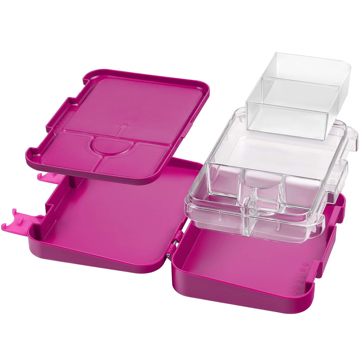 My Vesperbox - Len - Bento Box Kids - Lunchbox with 4+2 compartments - extremely durable - sandwich box - perfect for kindergarten and school (Purple Rainbow)