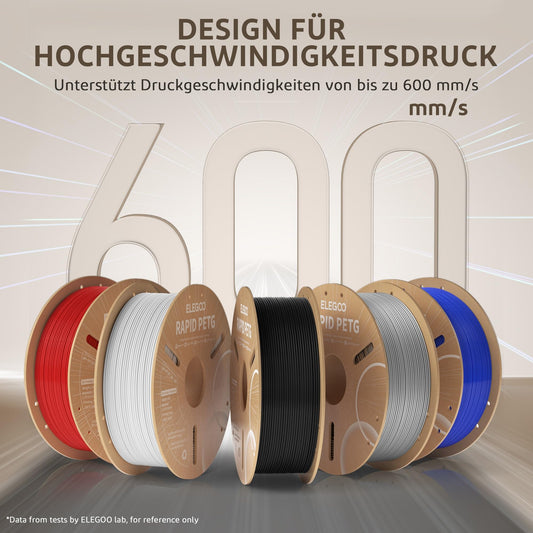 ELEGOO Rapid PETG Filament 1.75mm White 2 KG, High Speed 600mm/s 3D Printer Filament Accuracy +/- 0.02 mm, 2kg Spool (4.4lbs) Compatible with Most 3D Printers