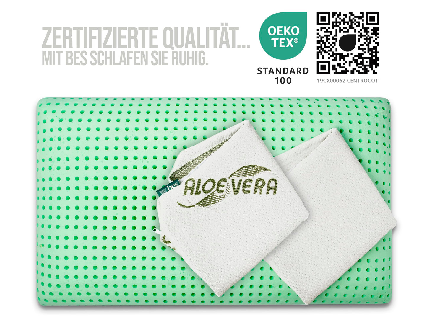 Memory Foam Pillow | 12 cm height | Side sleeper pillow, back & stomach sleeper | For adults and adolescents | Aloe Vera | Made in Italy