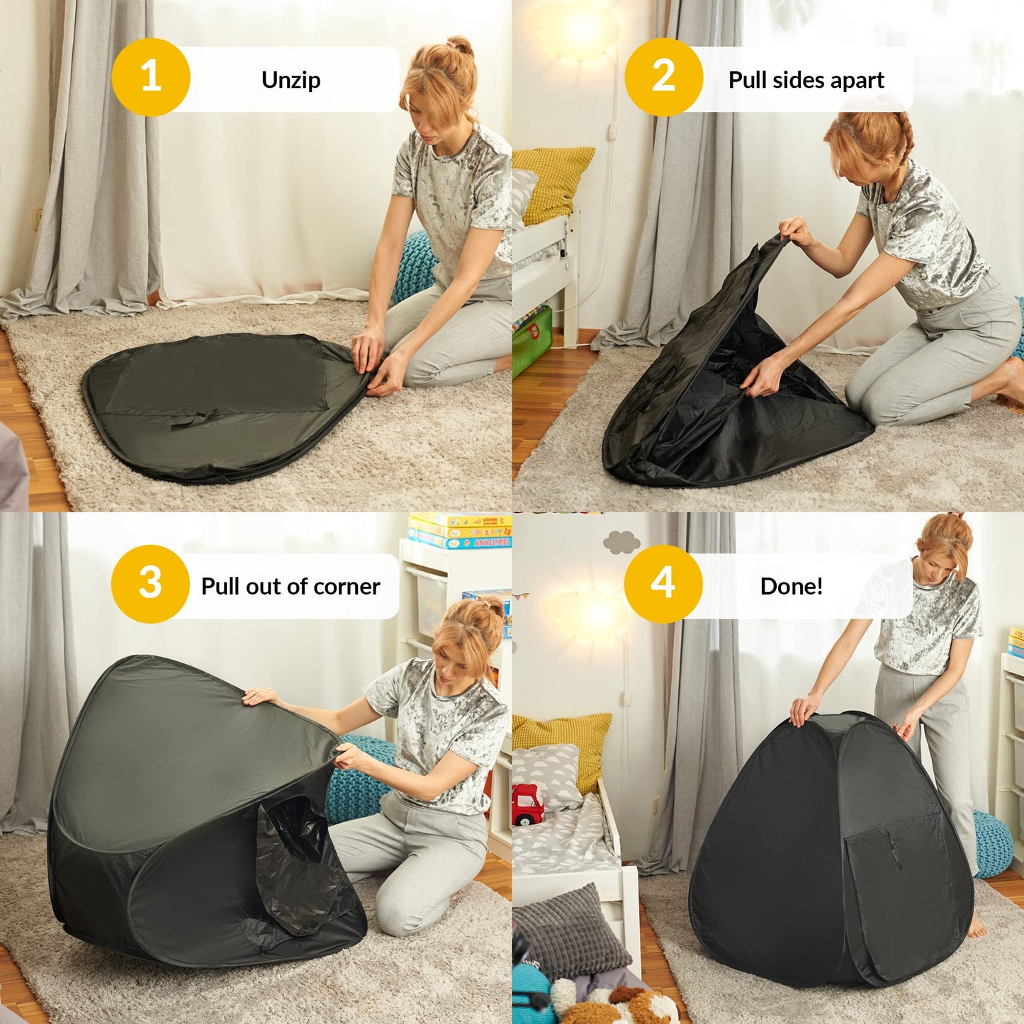 Sensory tent for children to play and relax | Aid for autism, SPD, anxieties, lack of concentration | Sensory Tent Mini | for home or school | Single